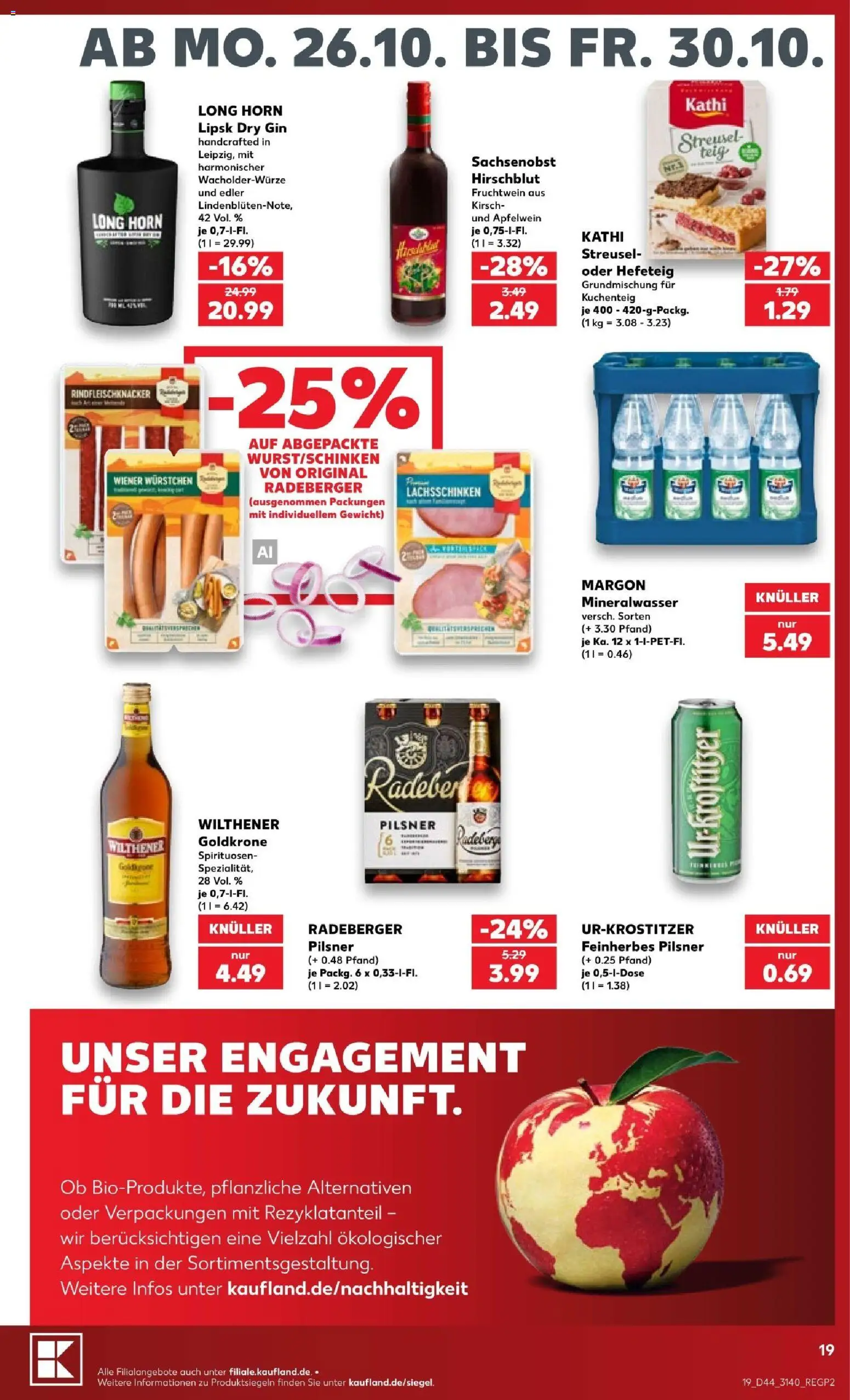 Kaufland Prospekt Leipzig – gültig ab 26.10.2026 | Seite: 19 | Produkte: Gewicht, Wiener wurstchen, Wilthener, Gin