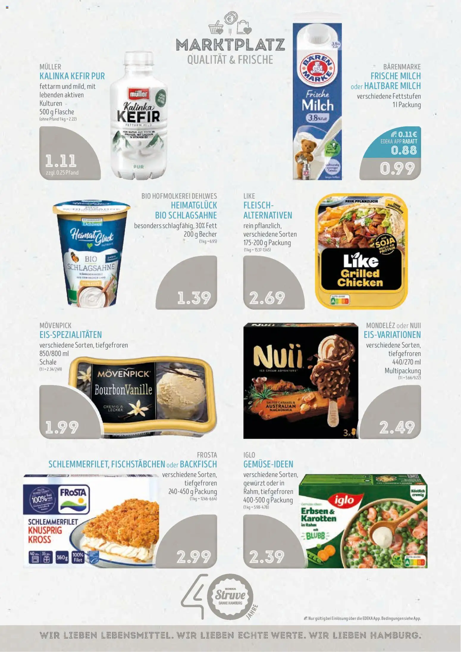Edeka Struve Prospekt – gültig ab 19.10.2026 | Seite: 7 | Produkte: Kefir, Schlagsahne, Milch, Fleisch