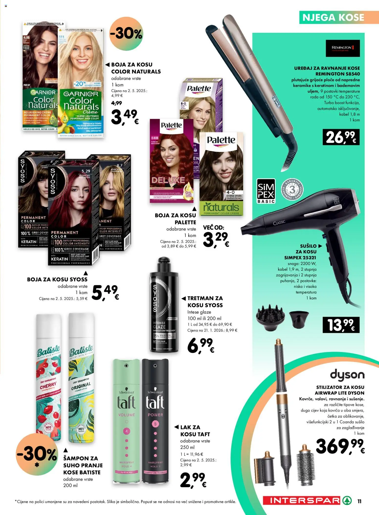 Interspar katalog | vrijedi od 04.06.2026 | Stranica: 11 | Proizvodi: Šampon, Boja za kosu, Četka, Kabel