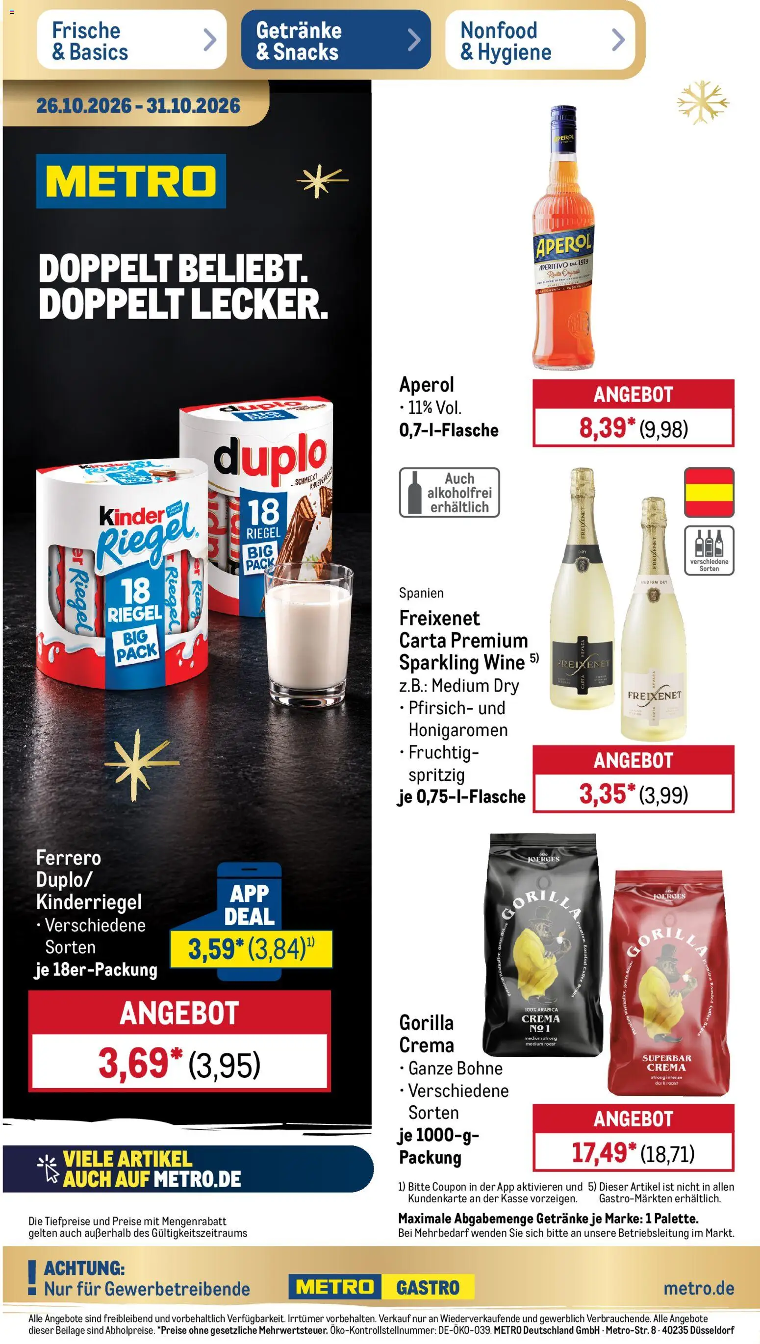 Metro NonFood-Angebote – gültig ab 26.10.2026 | Seite: 16 | Produkte: Mandeln, Lindt, Nüsse
