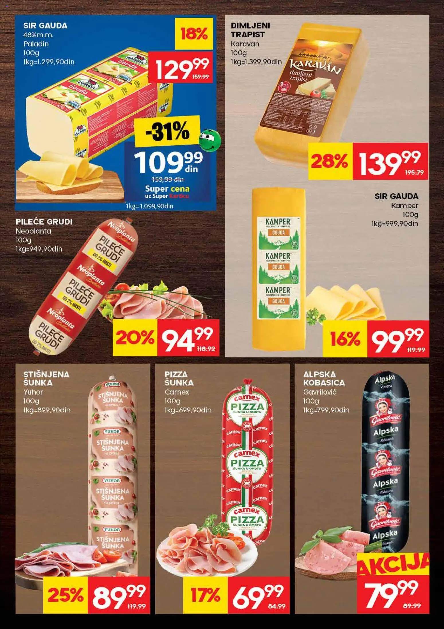 Mercator katalog - važi od 30.04.2026 | Strana: 9 | Proizvode: Pileće grudi, Gouda, Šunka, Kobasica