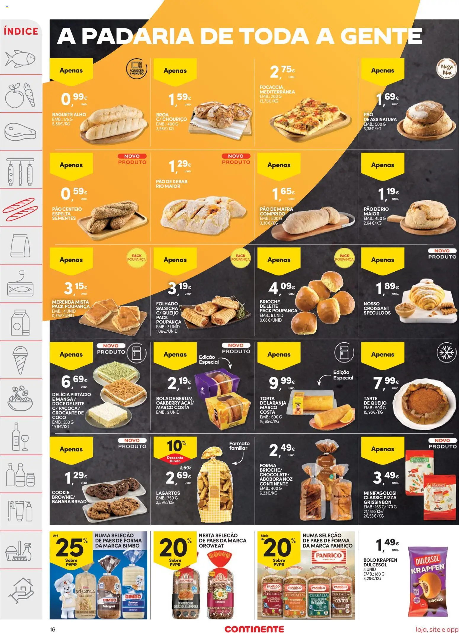 Continente folheto │ válido de 07/07/2026 | Página: 18 | Produtos: Bolo, Centeio, Leite, Pão