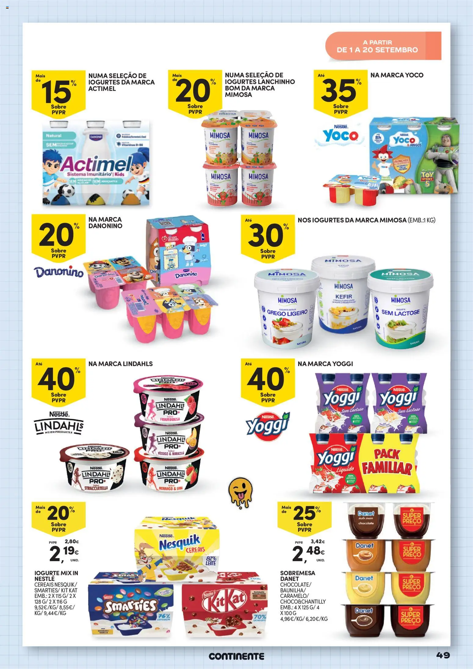 Continente Regresso às Aulas Na escola de toda a gente │ válido de 11/08/2026 | Página: 49 | Produtos: Sobremesa, Chocolate, Açúcar, Cereais