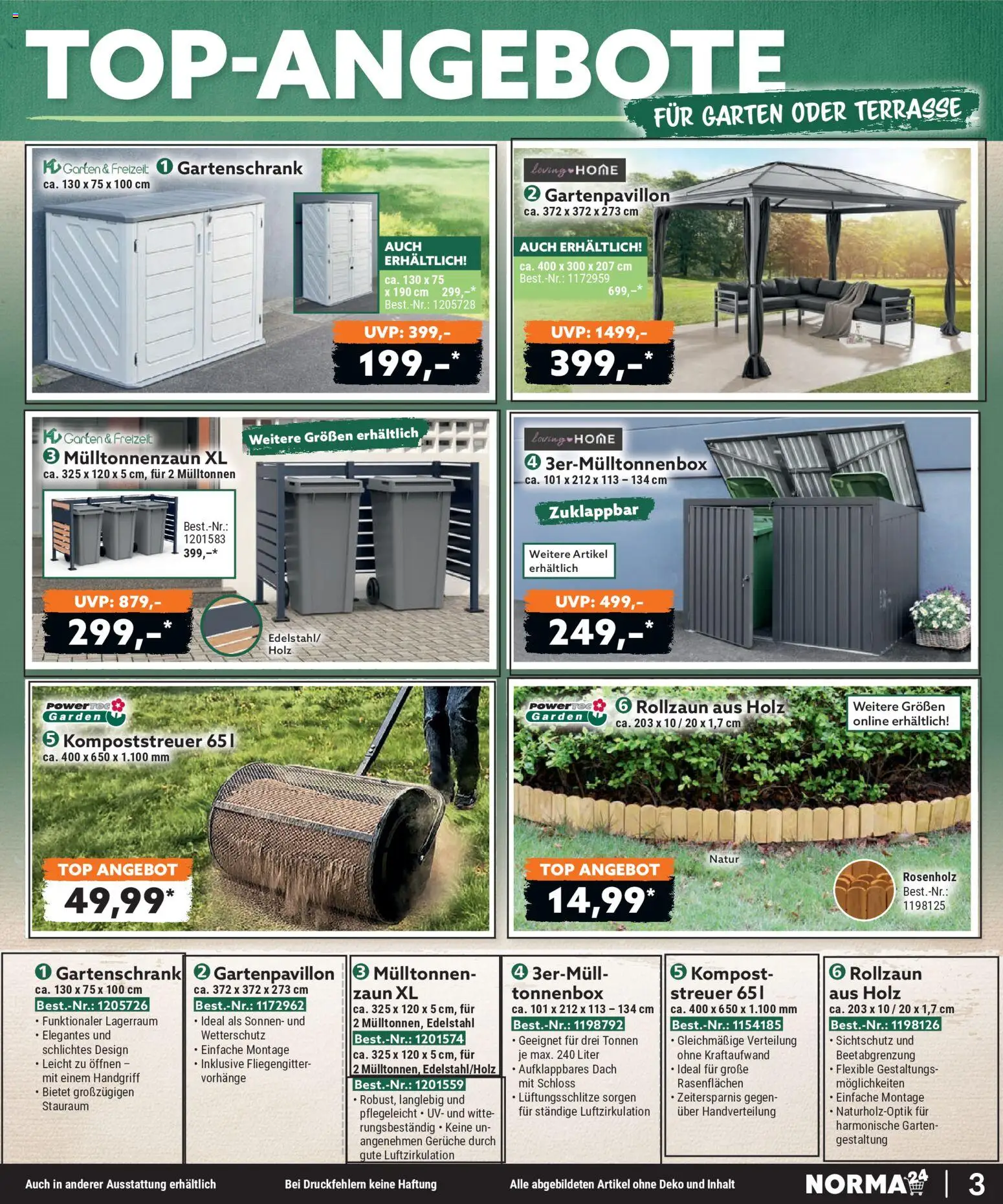 Norma Bestellmagazin Juli 2026 – gültig ab 01.07.2026 | Seite: 3 | Produkte: Top