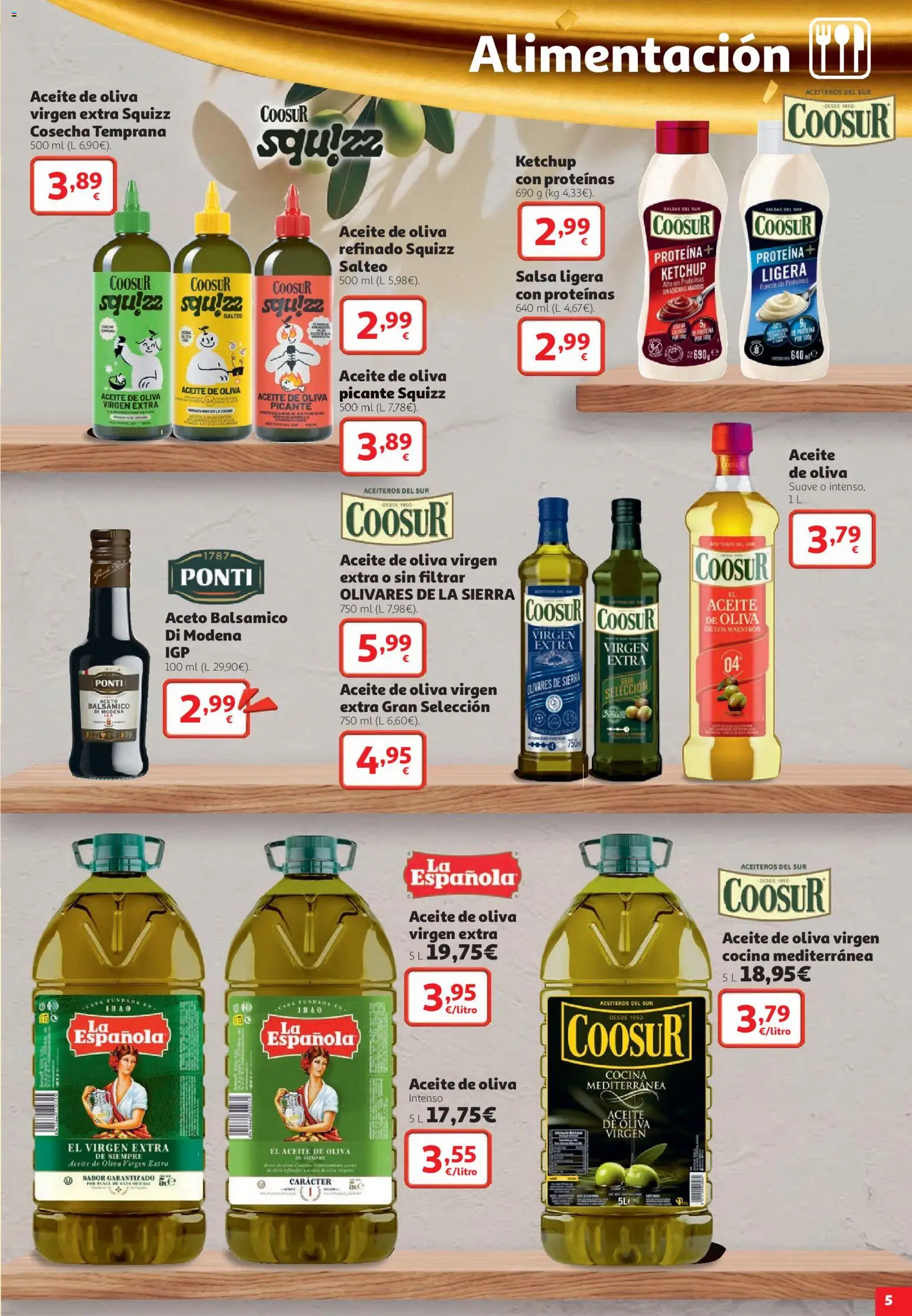 Alcampo folleto Mataró │ válido desde el 22/10/2026 | Página: 5 | Productos: Proteína, Aceite, Aceite de oliva, Aceite de oliva virgen extra