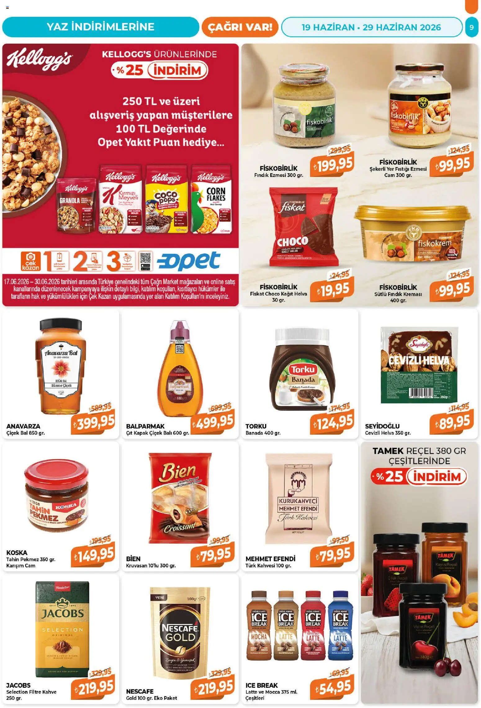Çağrı Market Katalog - 19.06.2026 tarihinden itibaren geçerlidir | Sayfa: 9 | Ürünler: Kahve, Çilek, Vişne, Yer fıstığı