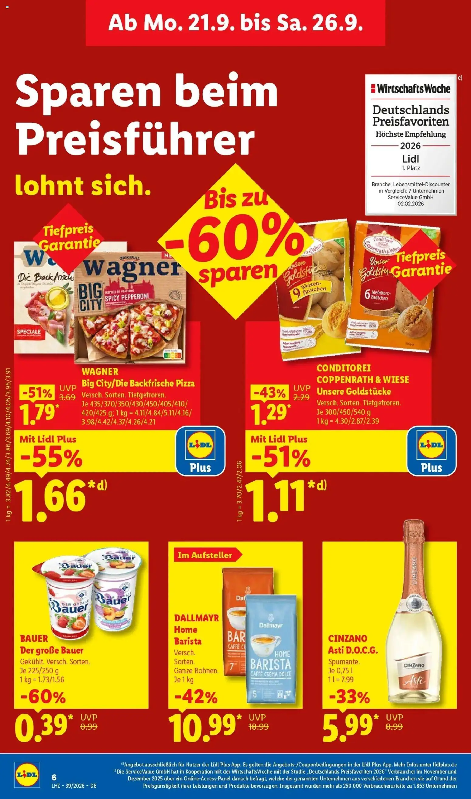 Lidl Prospekt Ehringshausen (ab 21.09.2026) zum Blättern » Angebote | Seite: 12 | Produkte: Dallmayr, Pizza