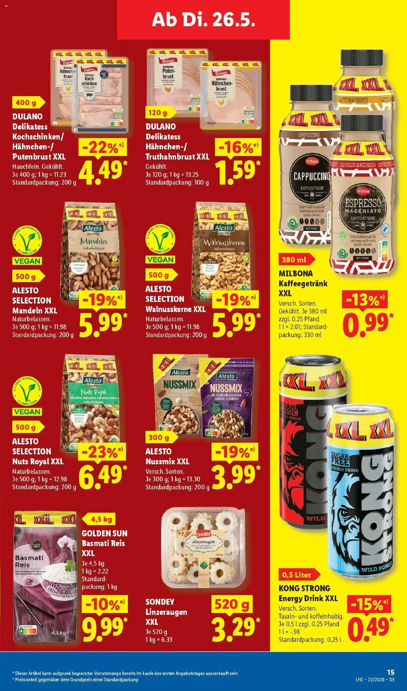 Lidl Prospekt Hagen – gültig ab 26.05.2026 | Seite: 23 | Produkte: Hahnchen, Energy, Mandeln, Reis