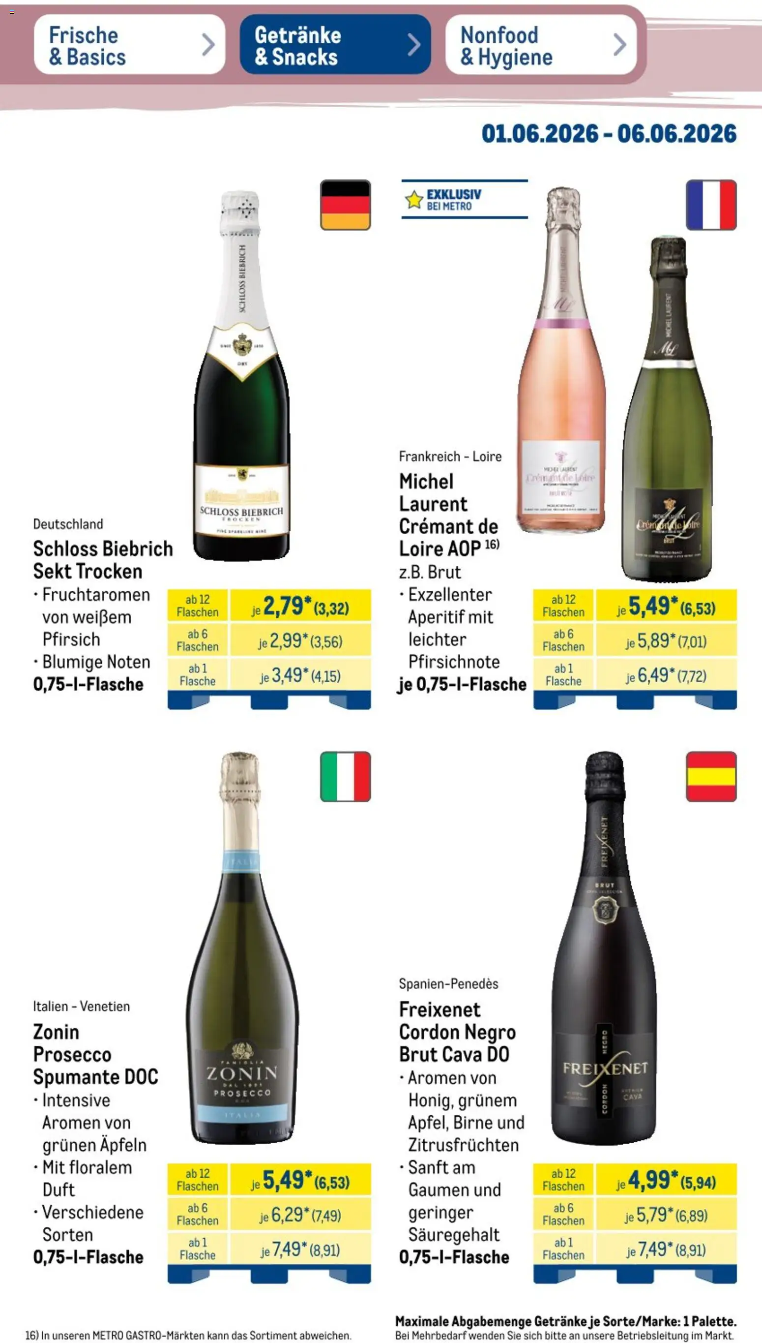 Metro NonFood-Angebote – gültig ab 01.06.2026 | Seite: 27 | Produkte: Freixenet, Duft, Prosecco, Birne