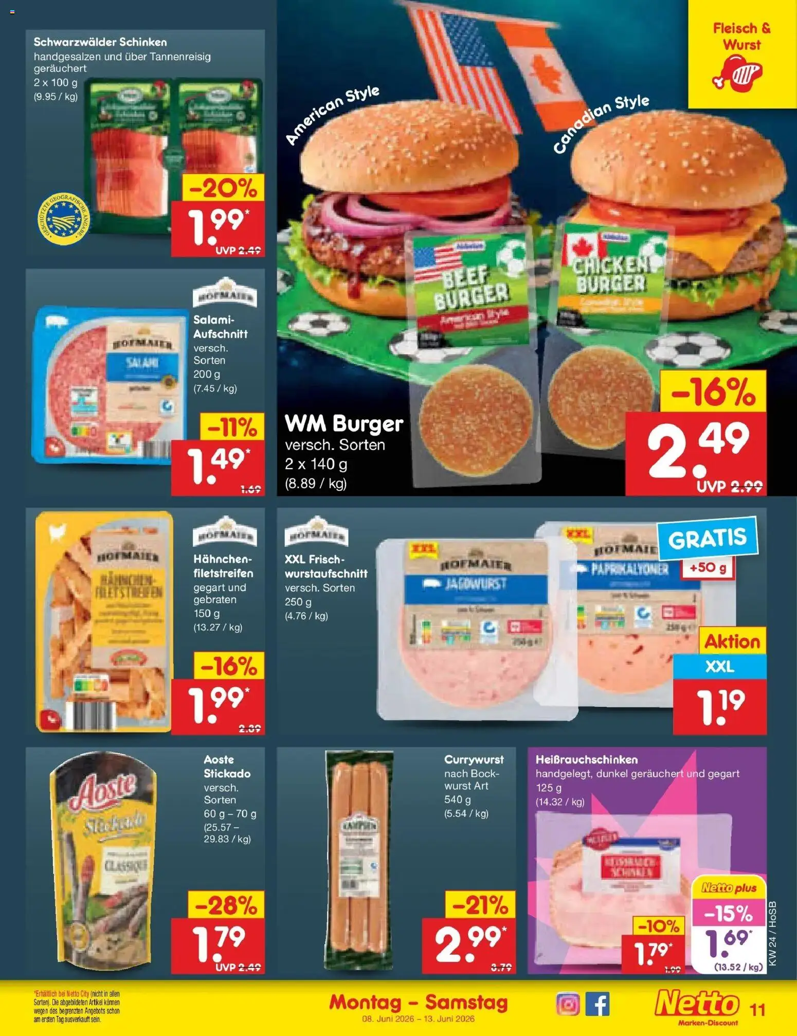 Netto Marken-Discount Prospekt Hannover – gültig ab 08.06.2026 | Seite: 17 | Produkte: Hahnchen, Wurst, Schinken, Fleisch