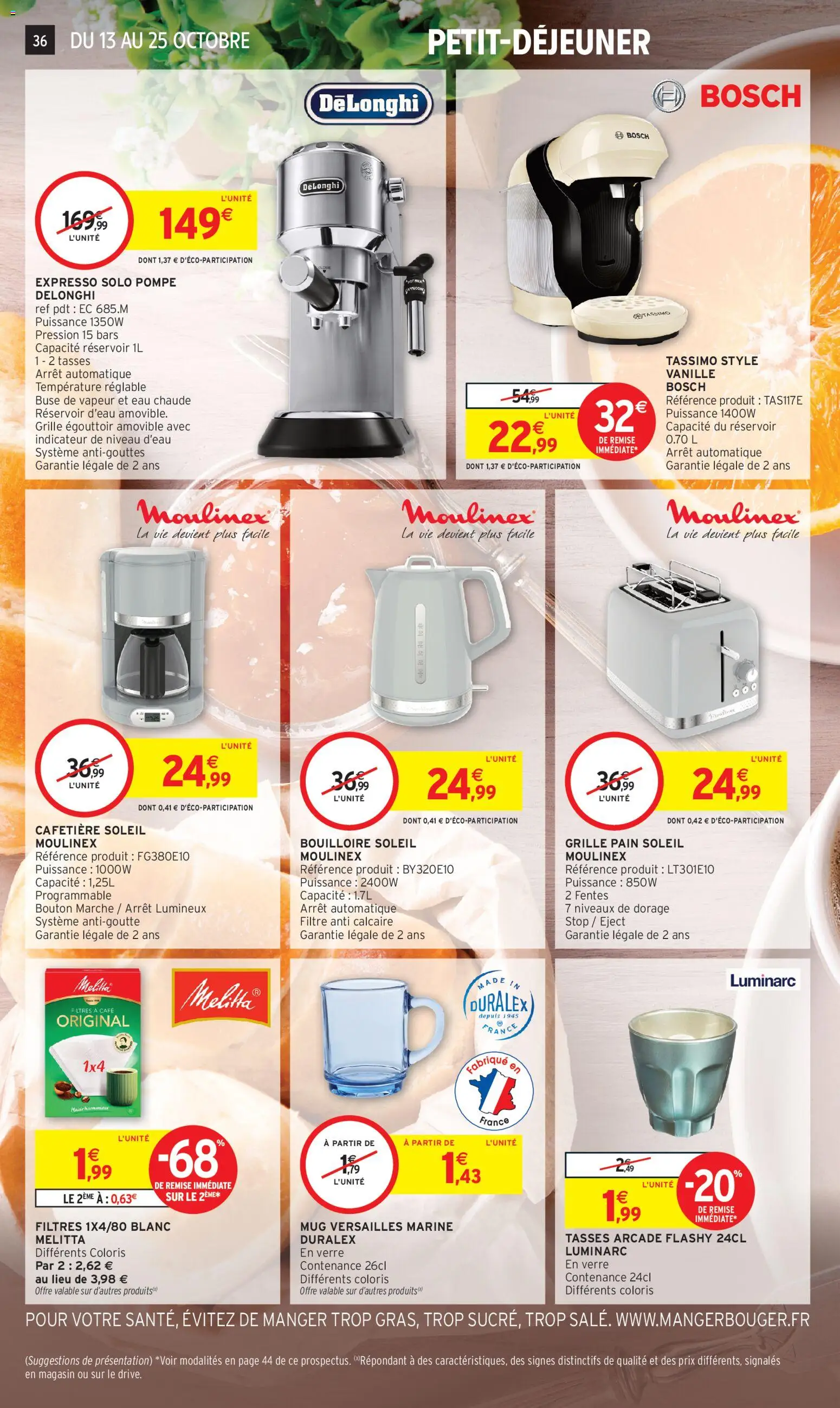 {H1} | Page: 28 | Produits: Cafetière, Tassimo, Bouilloire, Pain