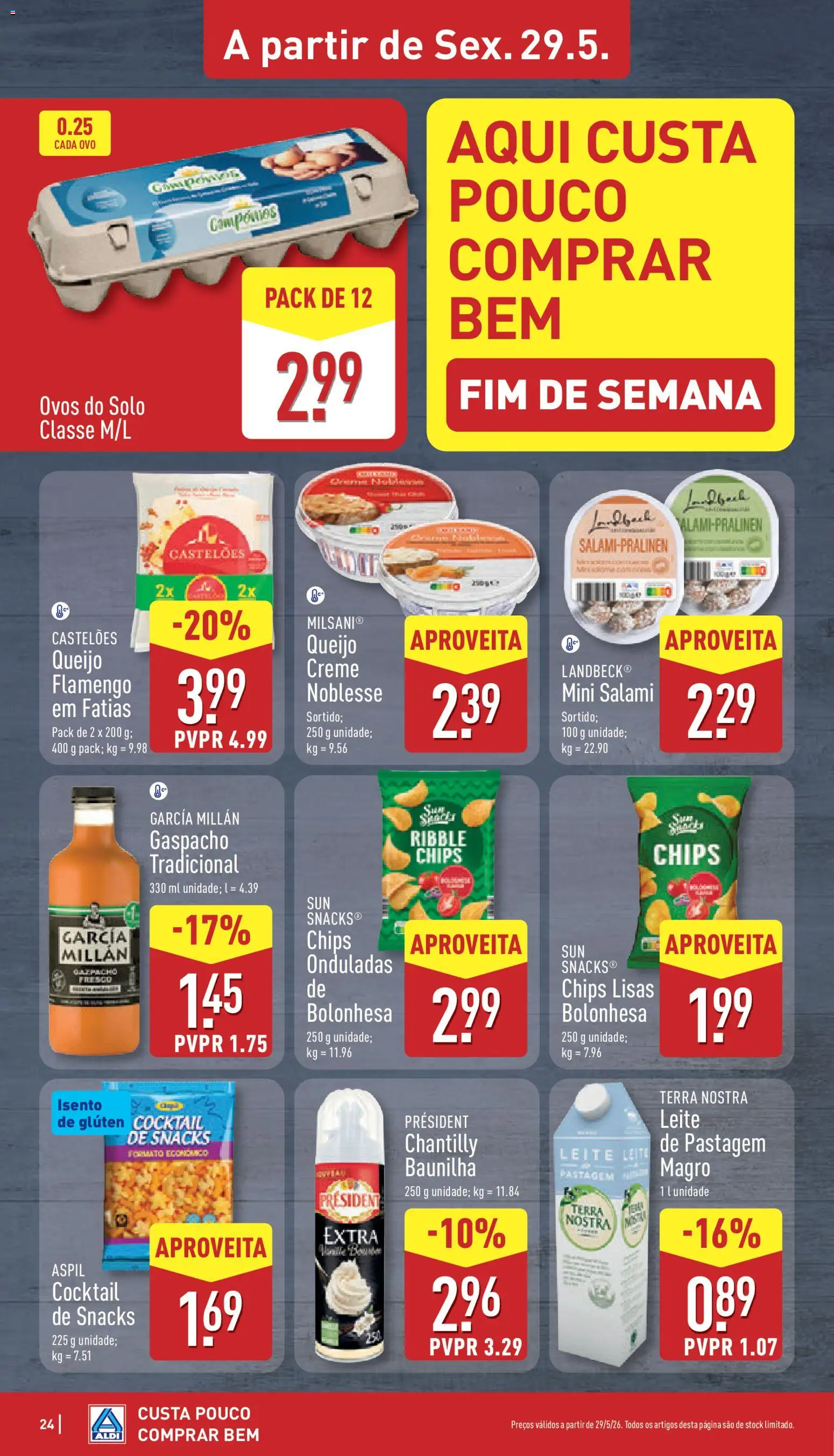 Aldi folheto │ válido de 25.05.2026 | Página: 24 | Produtos: Chantilly, Leite, Queijo, Ovos