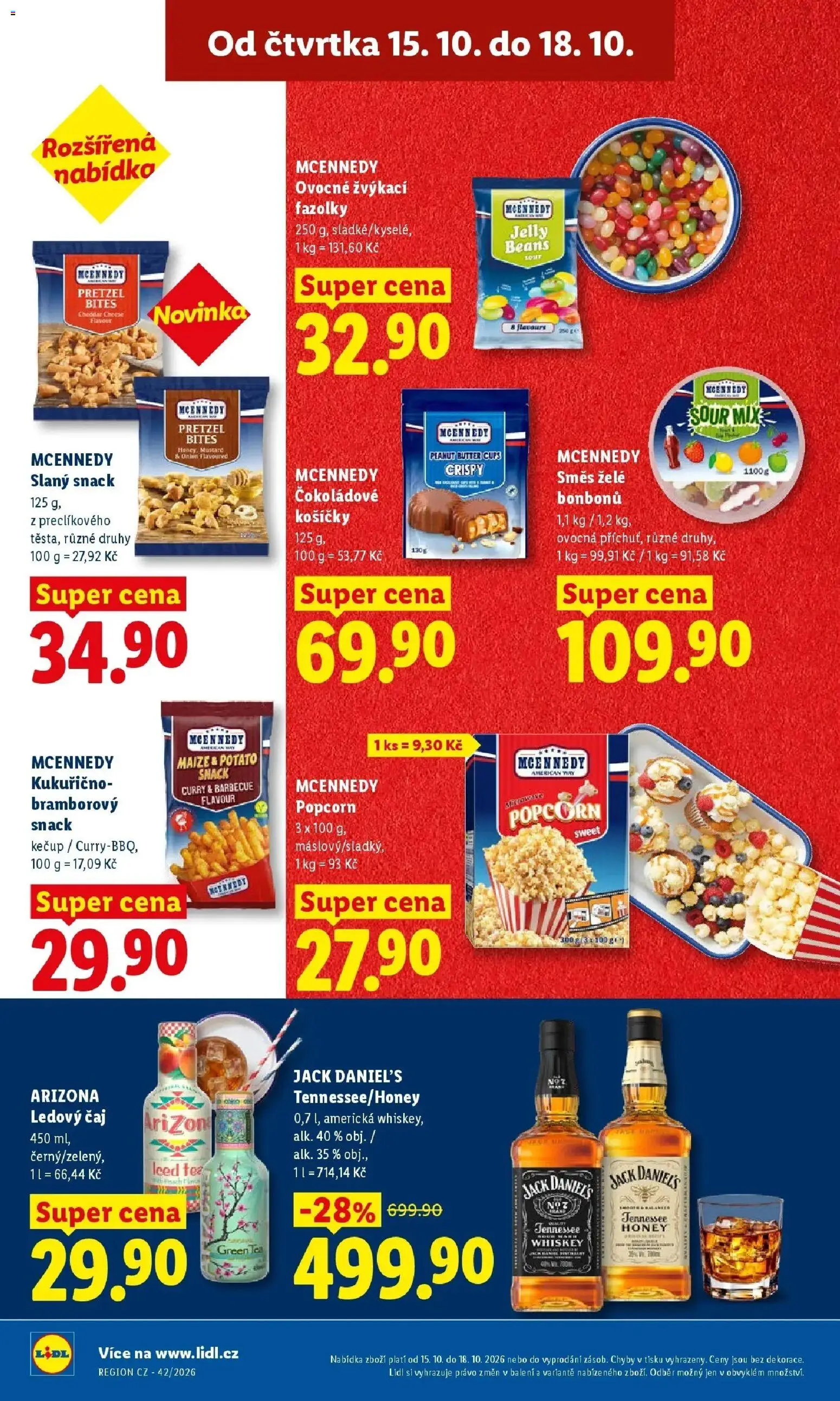 Lidl leták od 15.10.2026 - Nový akční leták | Strana: 20 | Produkty: Kečup, Jelly beans, Slaný snack, Ledový čaj