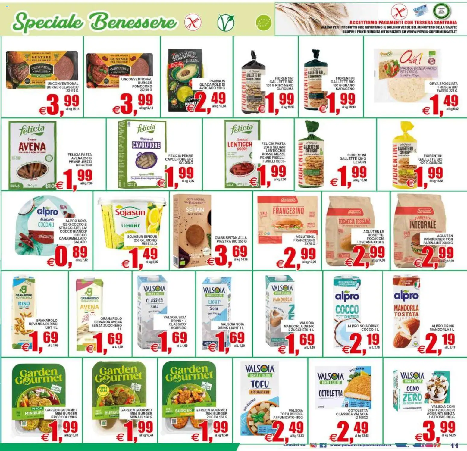 Volantino Pewex del 21/08/2026 | Pagina: 11 | Prodotti: Lenticchie, Gallette, Piadina, Cocco
