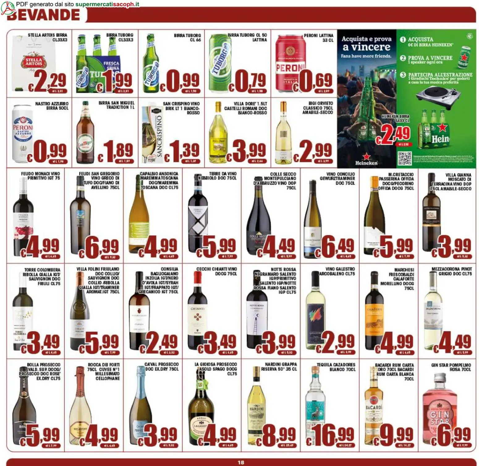 Volantino Sacoph del 10.06.2026 | Pagina: 18 | Prodotti: Prosecco, Vino, Tequila, Grappa