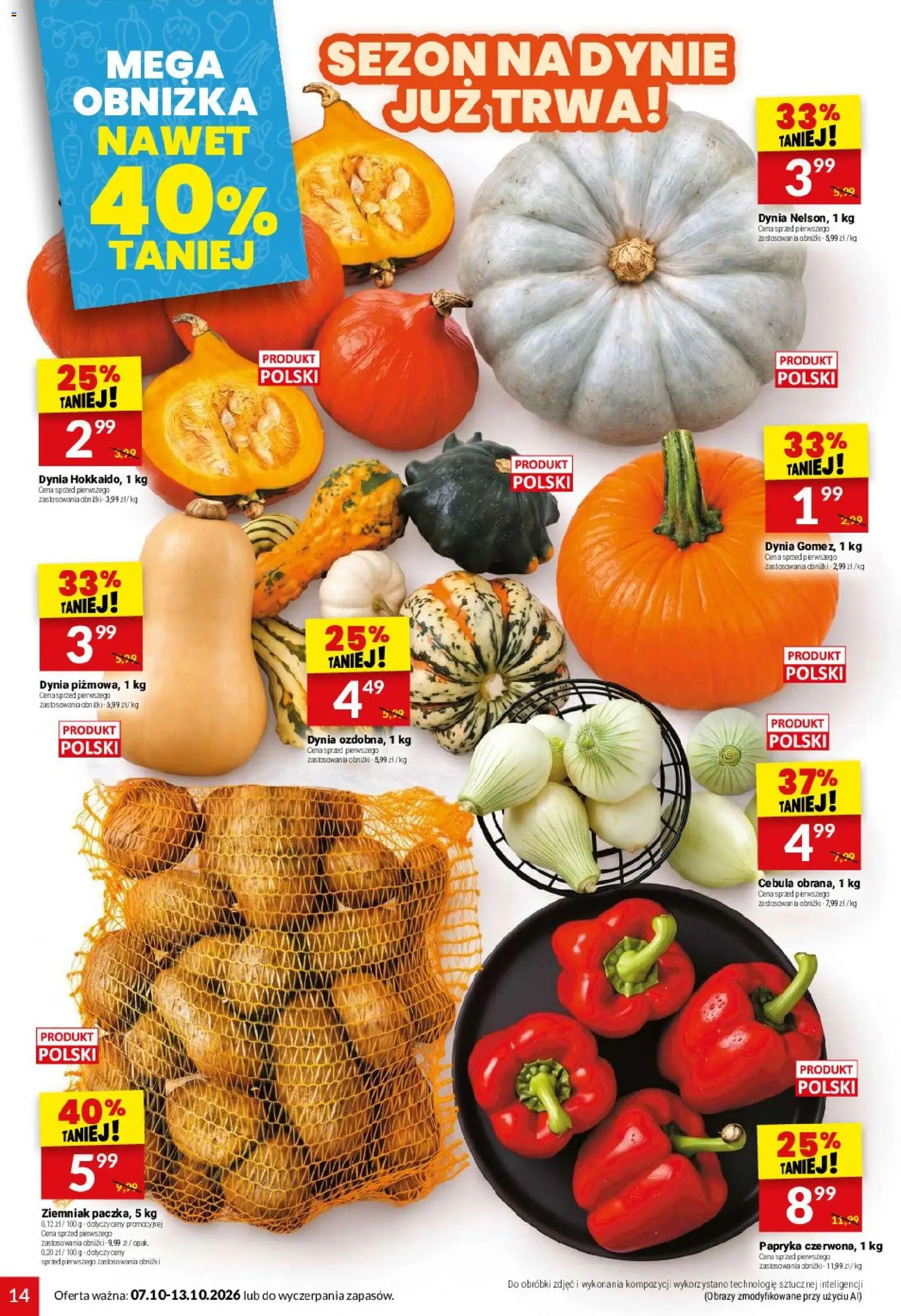 Twój Market gazetka od 07.10.2026 | Strona: 14 | Produkty: Dynia, Cebula, Papryka