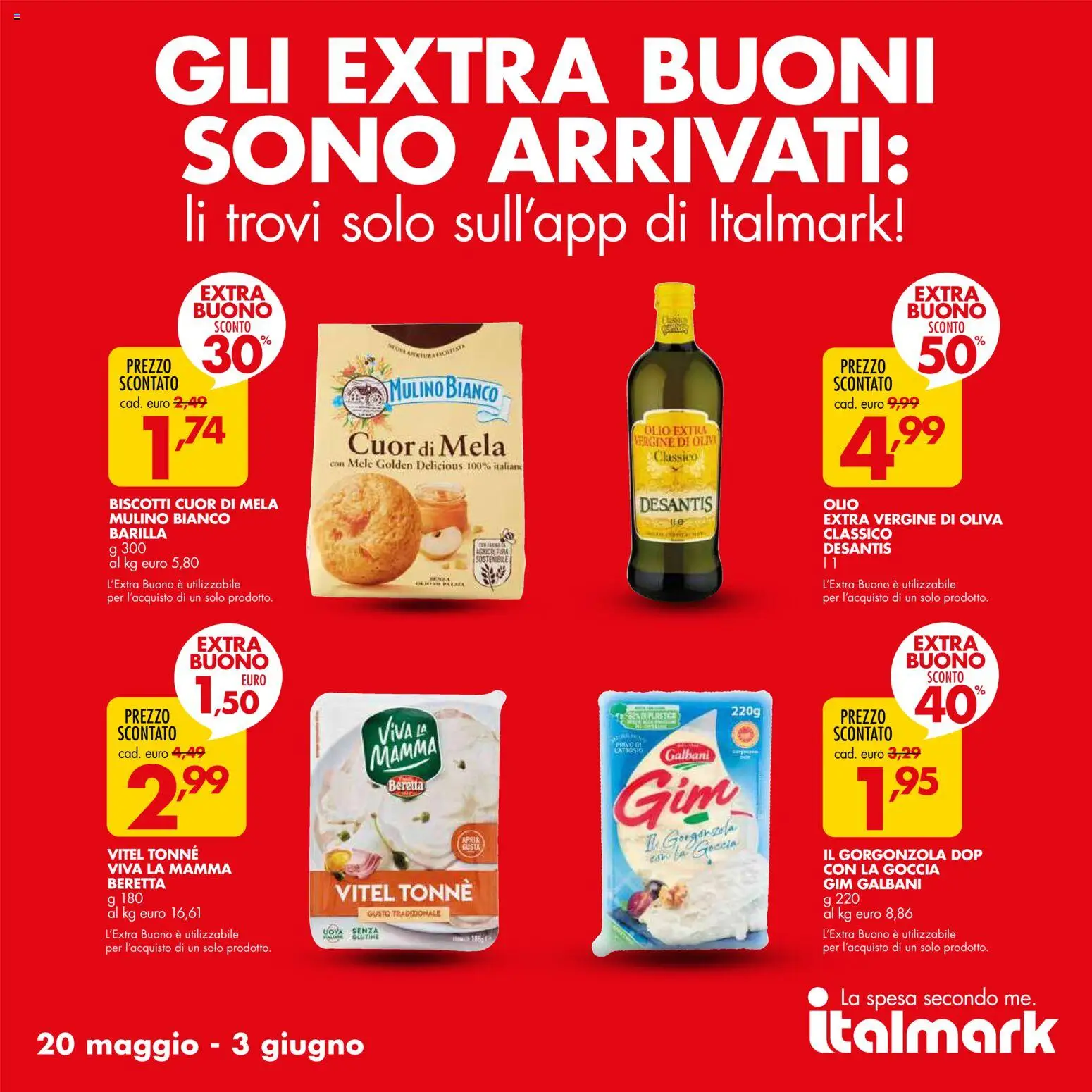 Volantino Italmark del 20.05.2026 | Pagina: 9 | Prodotti: Uova, Mele, Biscotti, Olio