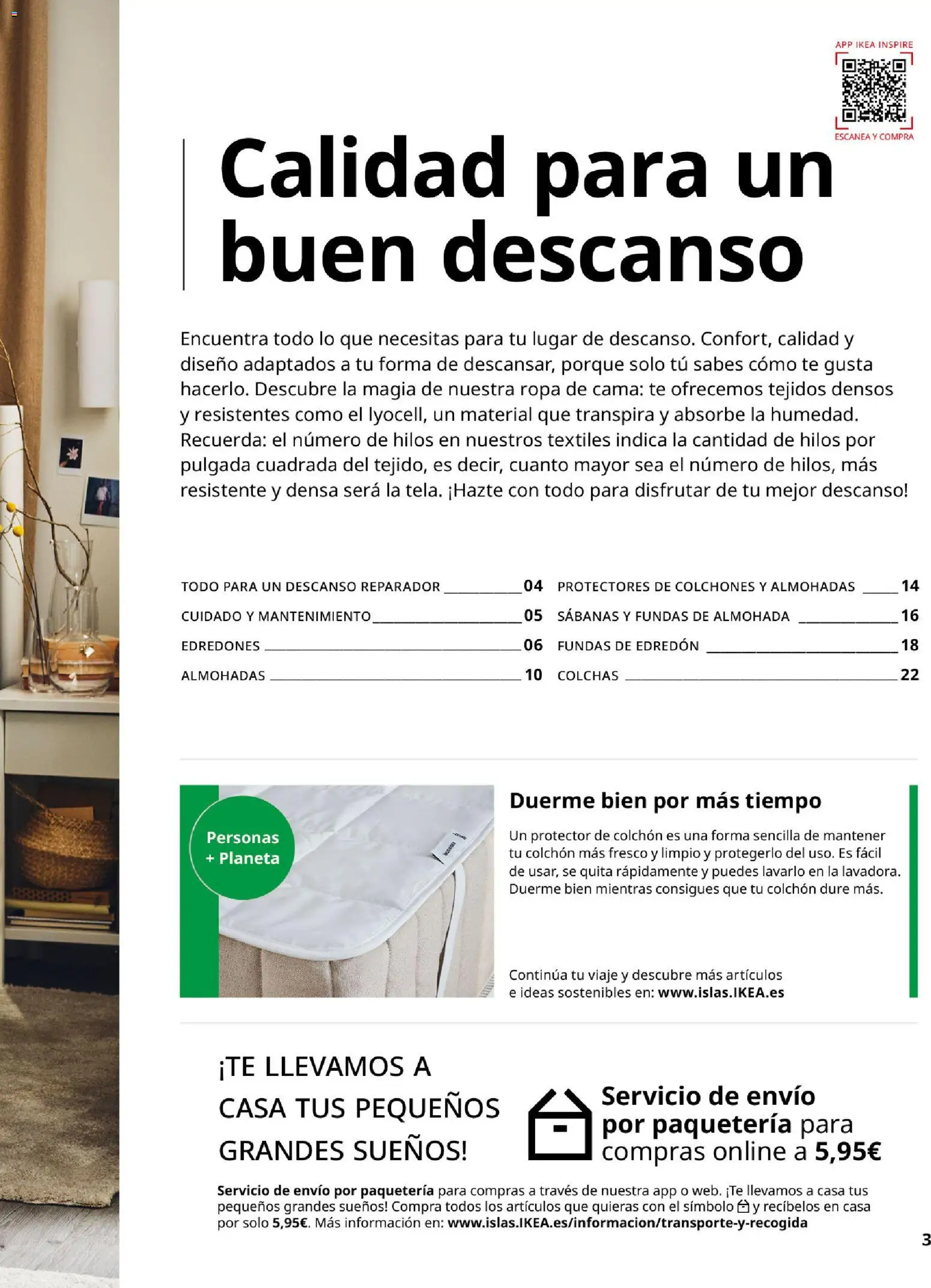 Catálogo IKEA Ropa de Cama │ válido desde el 01/02/2026 | Página: 3 | Productos: Edredón, Té, Cama, Almohada