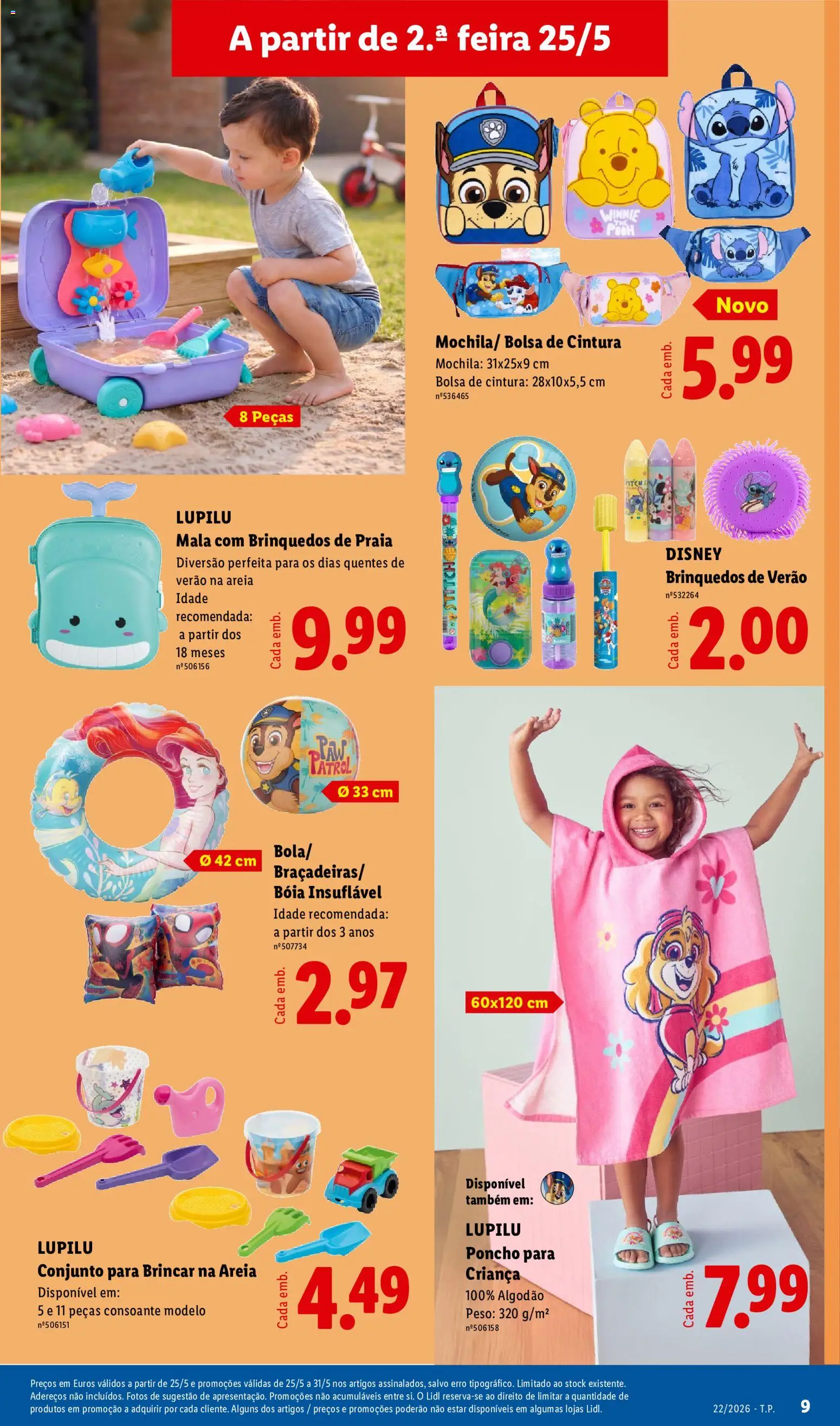 Lidl Novidades │ válido de 25.05.2026 | Página: 9 | Produtos: Mochila, Bolsa, Areia, Algodão