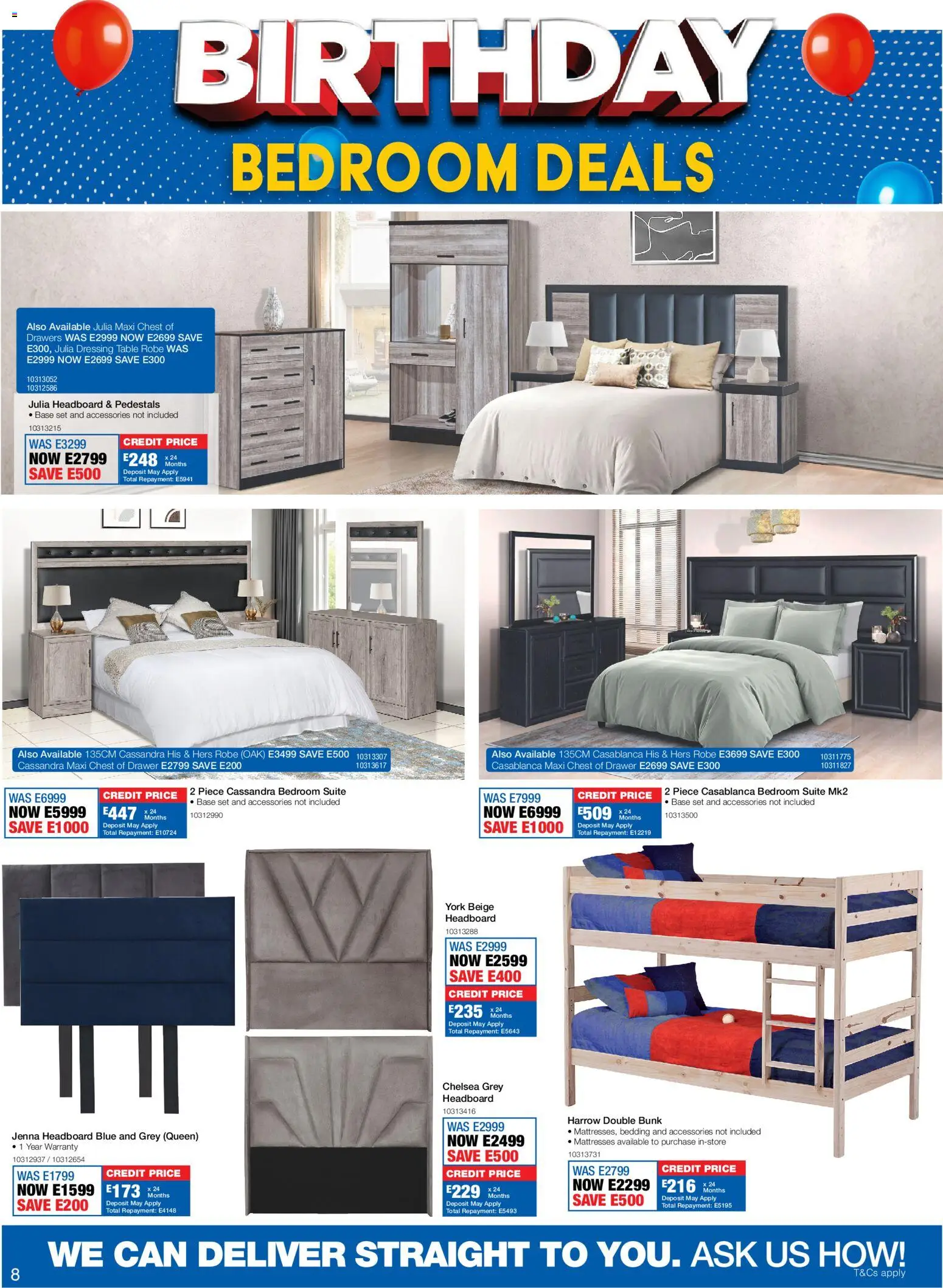 New OK Furniture catalogue – valid from 15.06.2026 | Page: 8 | Products: Headboard, Chest of drawers, Double bunk, Dressing