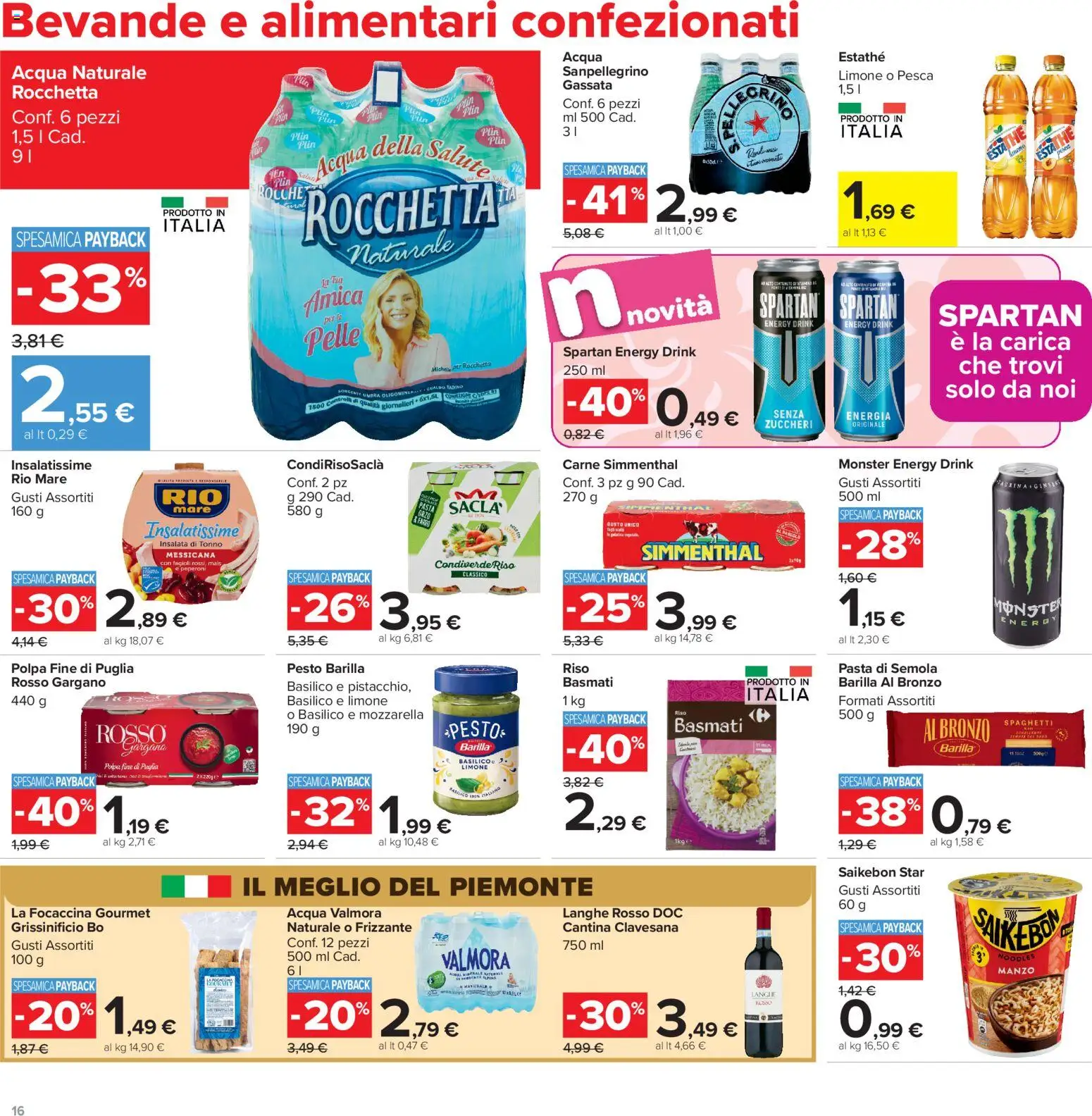 Volantino Carrefour del 16.06.2026 | Pagina: 16 | Prodotti: Riso, Fagioli, Acqua, Tonno
