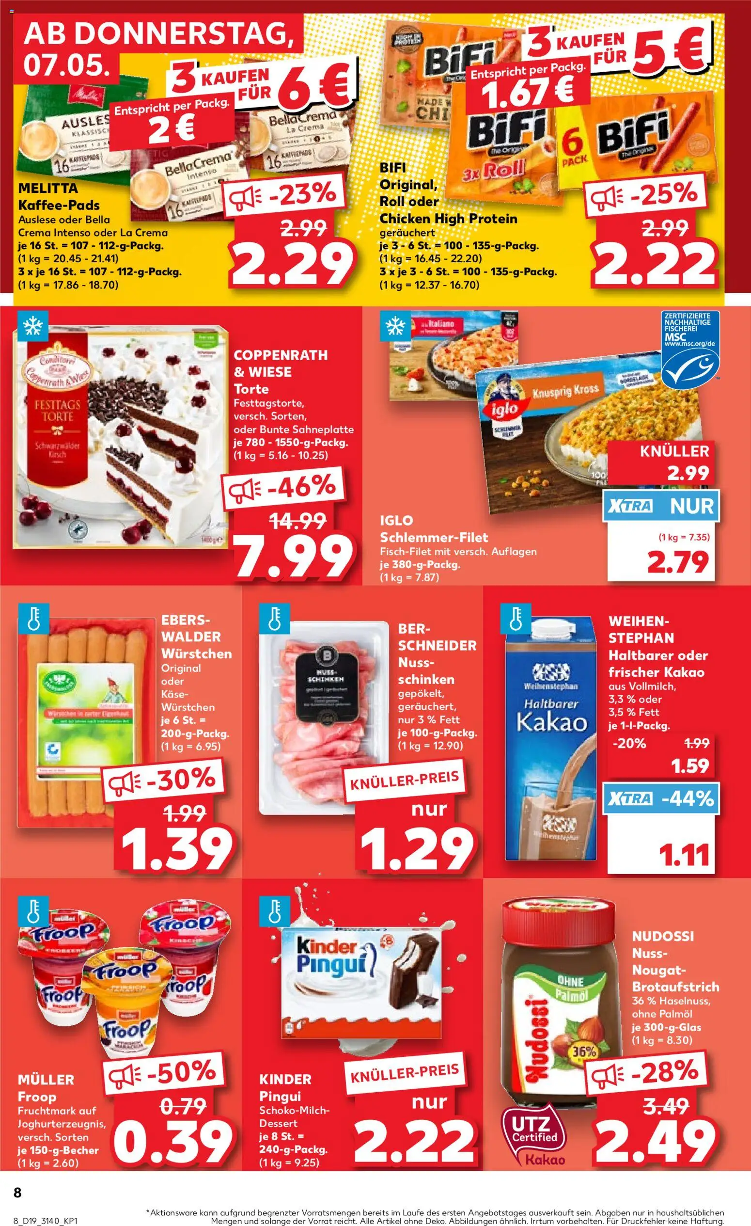 Kaufland Prospekt Leipzig	 – gültig ab 07.05.2026 | Seite: 8 | Produkte: Froop, Melitta, Kaffeepads, Iglo