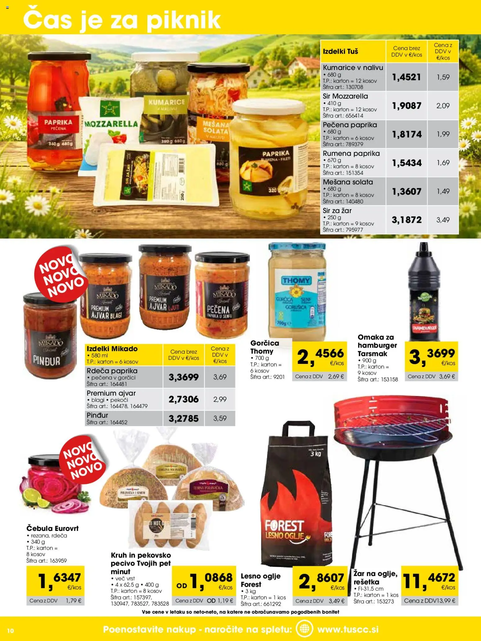 Novi Tuš katalog ponudbe – veljaven od 01.06.2026 | Stran: 10 | Izdelki: Ajvar, Kruh, Cebula, Omaka