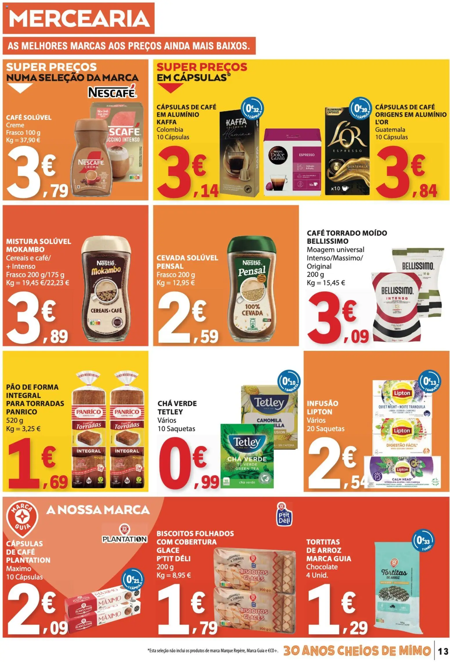 E.Leclerc folheto │ válido de 09/07/2026 | Página: 13 | Produtos: Pão de forma, Chá, Creme, Biscoitos