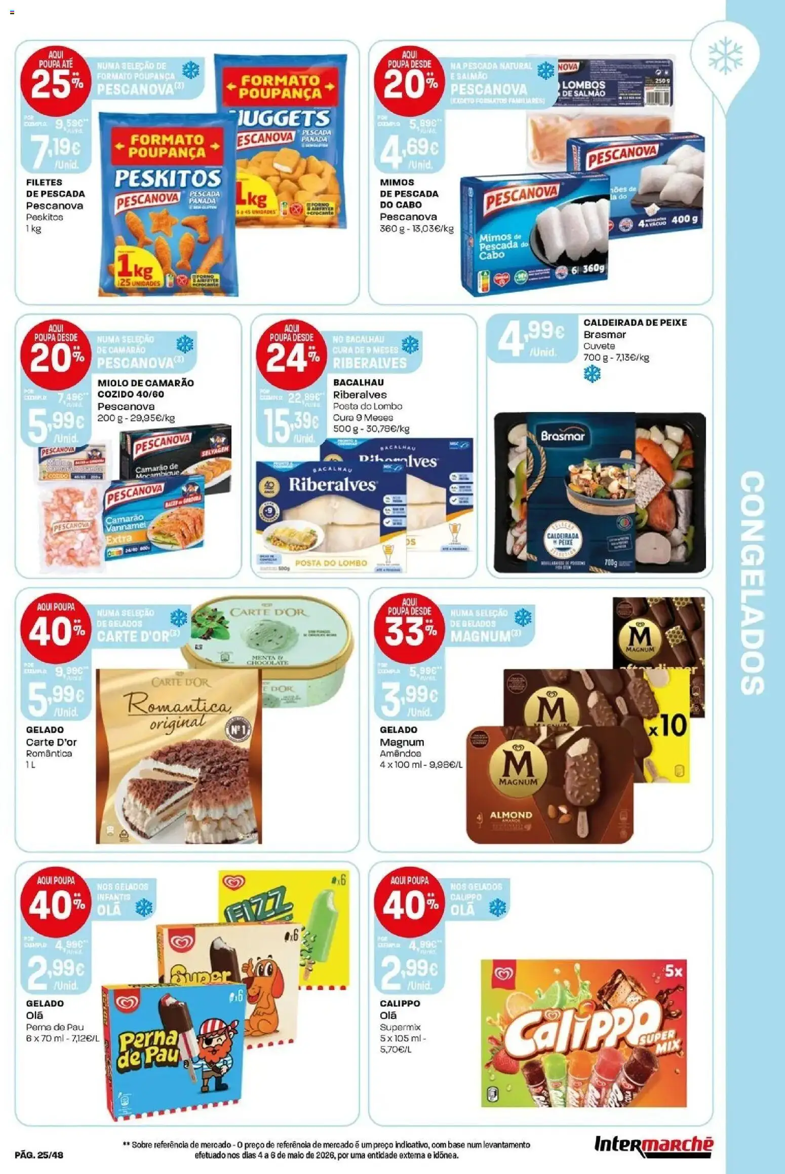 Intermarché - Isto é que são preços BAIXOS! │ válido de 04/06/2026 | Página: 25 | Produtos: Bacalhau, Gelado, Lombo, Peixe