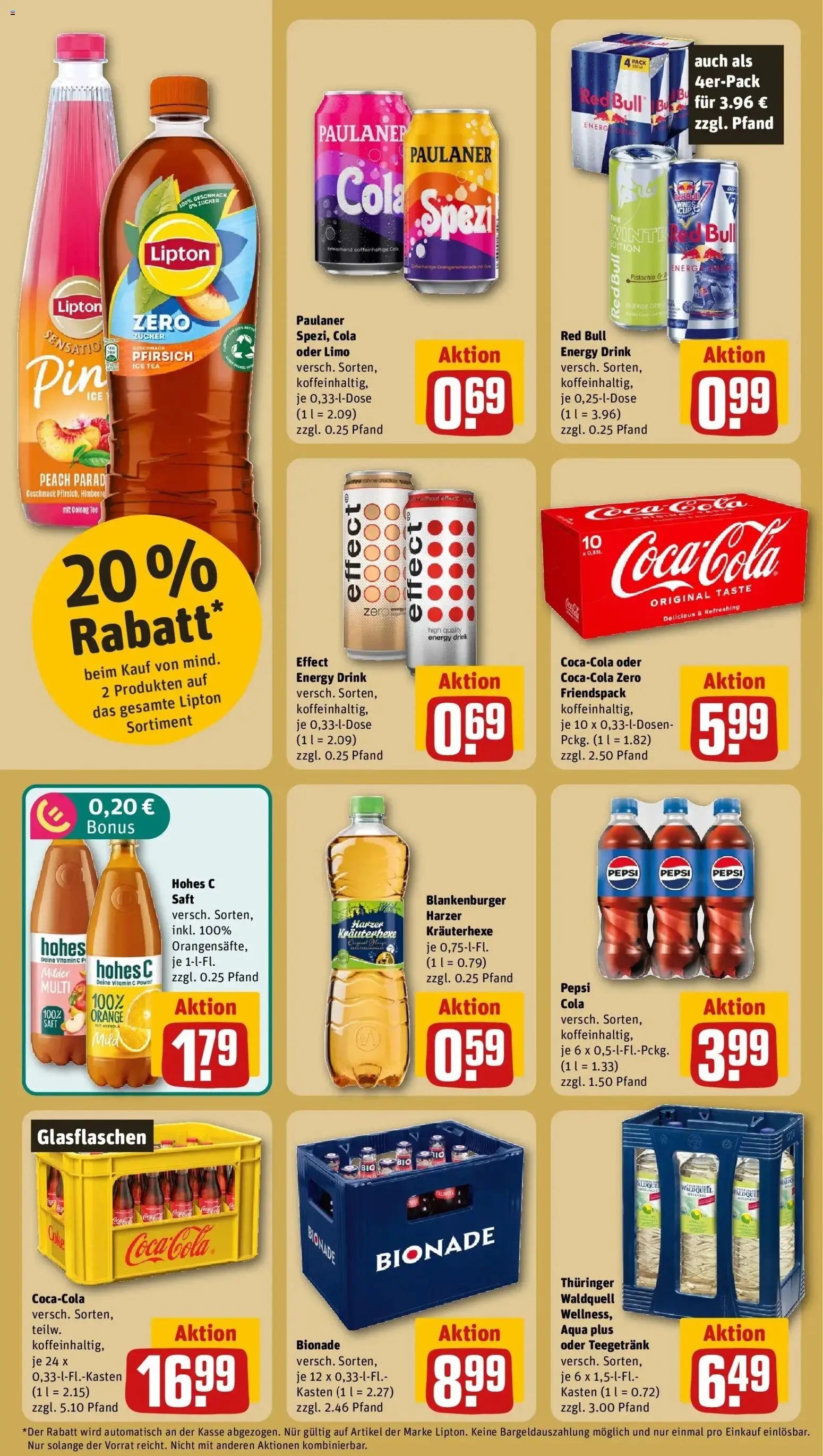 REWE Prospekt ab 19.10.2026 zum Blättern » Angebote | Seite: 18 | Produkte: Cola, Pfirsich, Himbeere, Saft