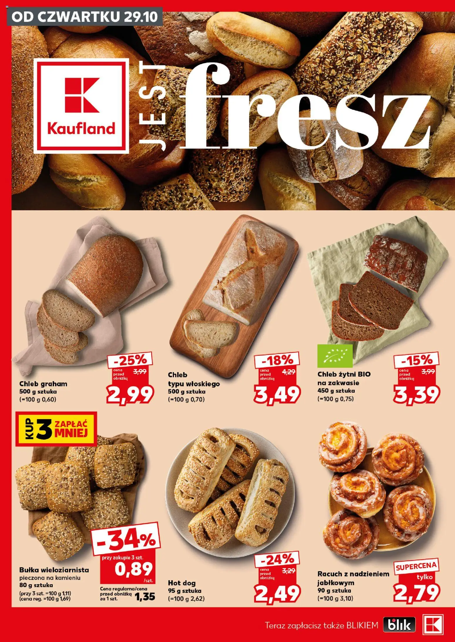 Kaufland Polsko leták - Mocny start od 02.11.2026 | Strana: 18 | Produkty: Chléb, Hot dog