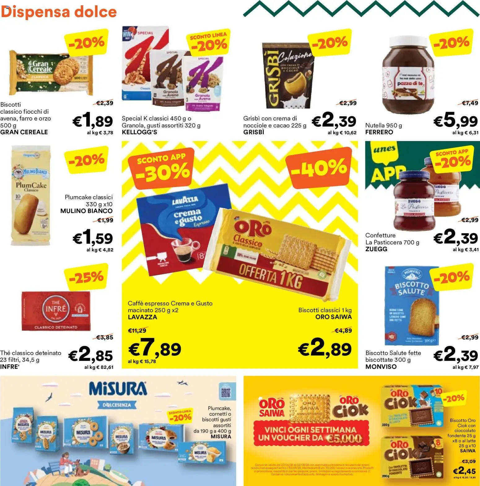 Volantino Unes del 06.05.2026 | Pagina: 14 | Prodotti: Crema, Fiocchi, Lavazza, Farro