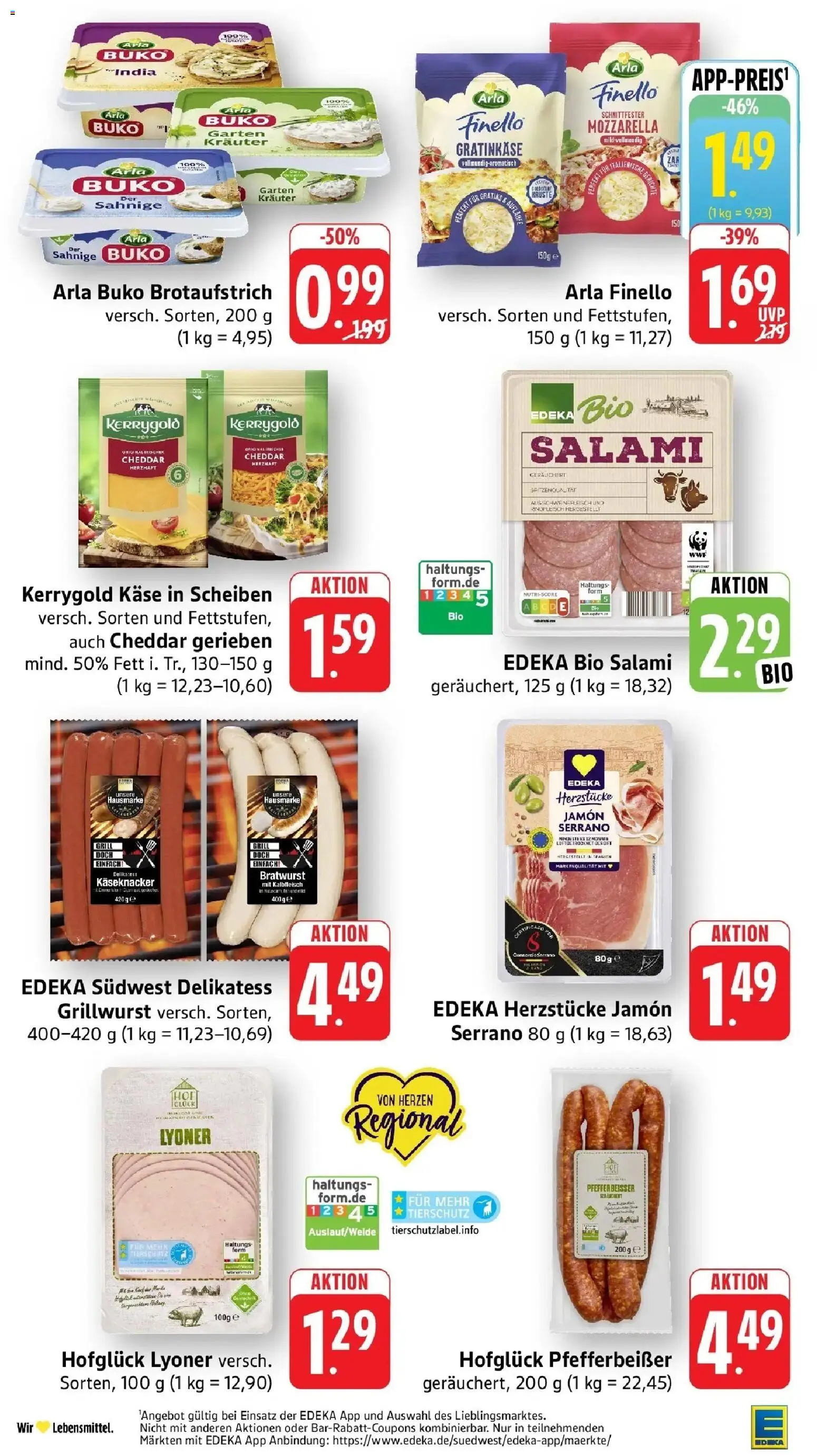 Edeka Prospekt Trier (ab 07.09.2026) » Angebote Online | Seite: 15 | Produkte: Käse, Mozzarella, Arla buko, Salami