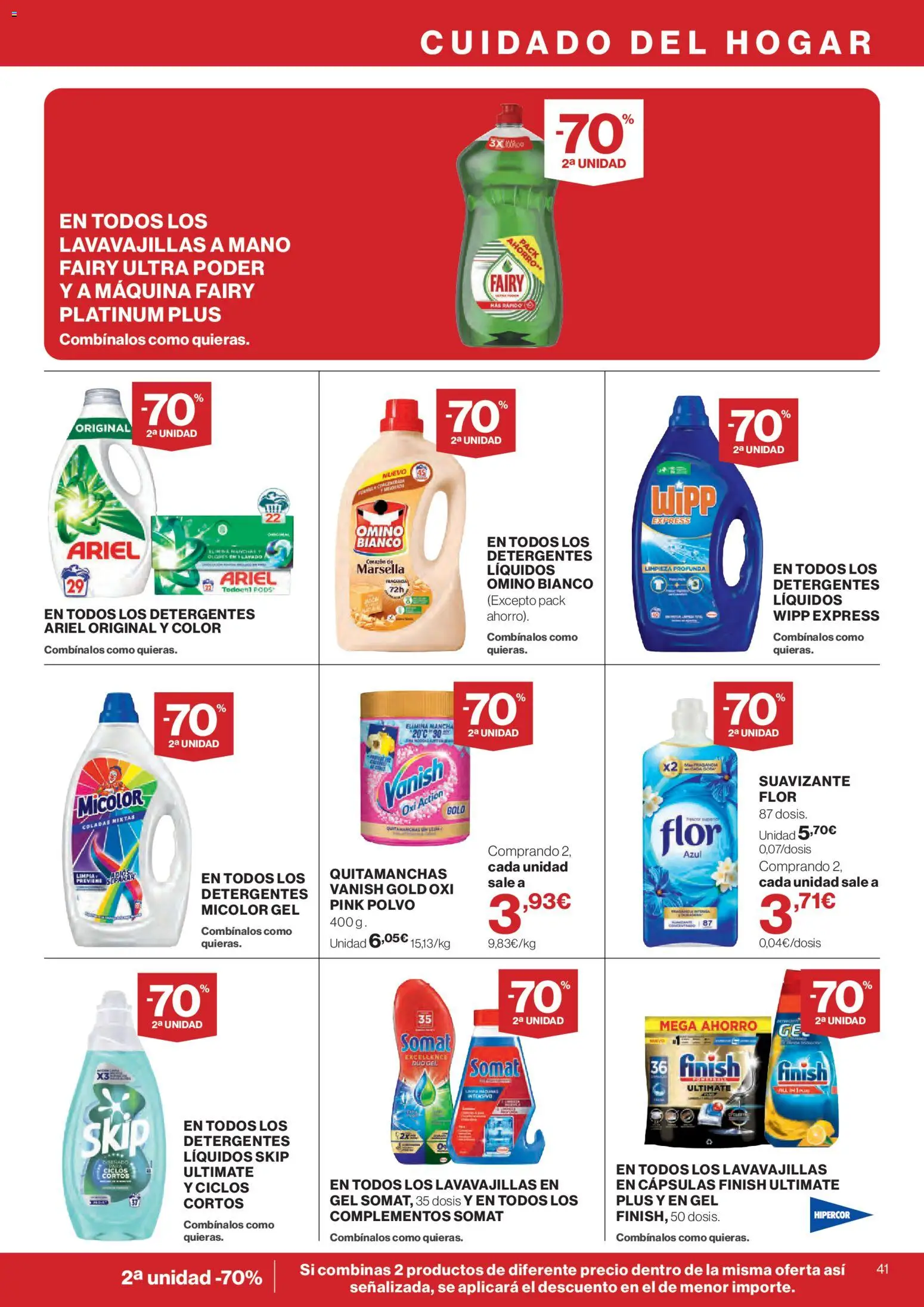 Hipercor catálogo │ válido desde el 24/09/2026 | Página: 41 | Productos: Cápsulas, Quitamanchas, Suavizante, Lavavajillas