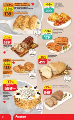 *BÁRMELY 2+1 DB VÁSÁRLÁSA ESETÉN AUCHAN KEDVENC SAJTTAL SZÓRT STANGLI, 75 g - amely érvényes a következő dátumtól: 2026.09.03. | Oldal: 8