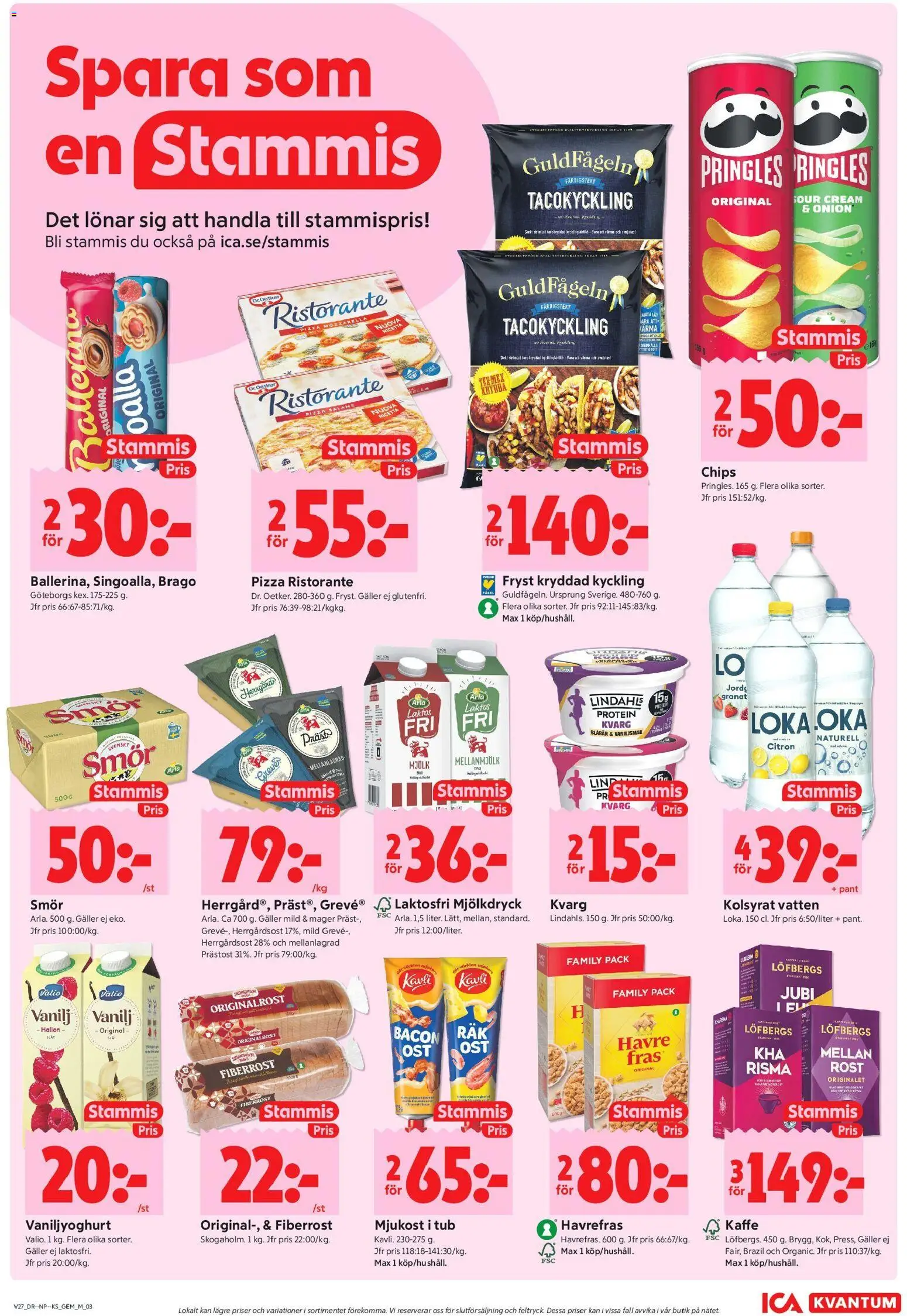 ICA Kvantum reklamblad aktuell från 29/06/2026 | Sida: 3 | Produkter: Mjölk, Kaffe, Mjukost, Blåbär