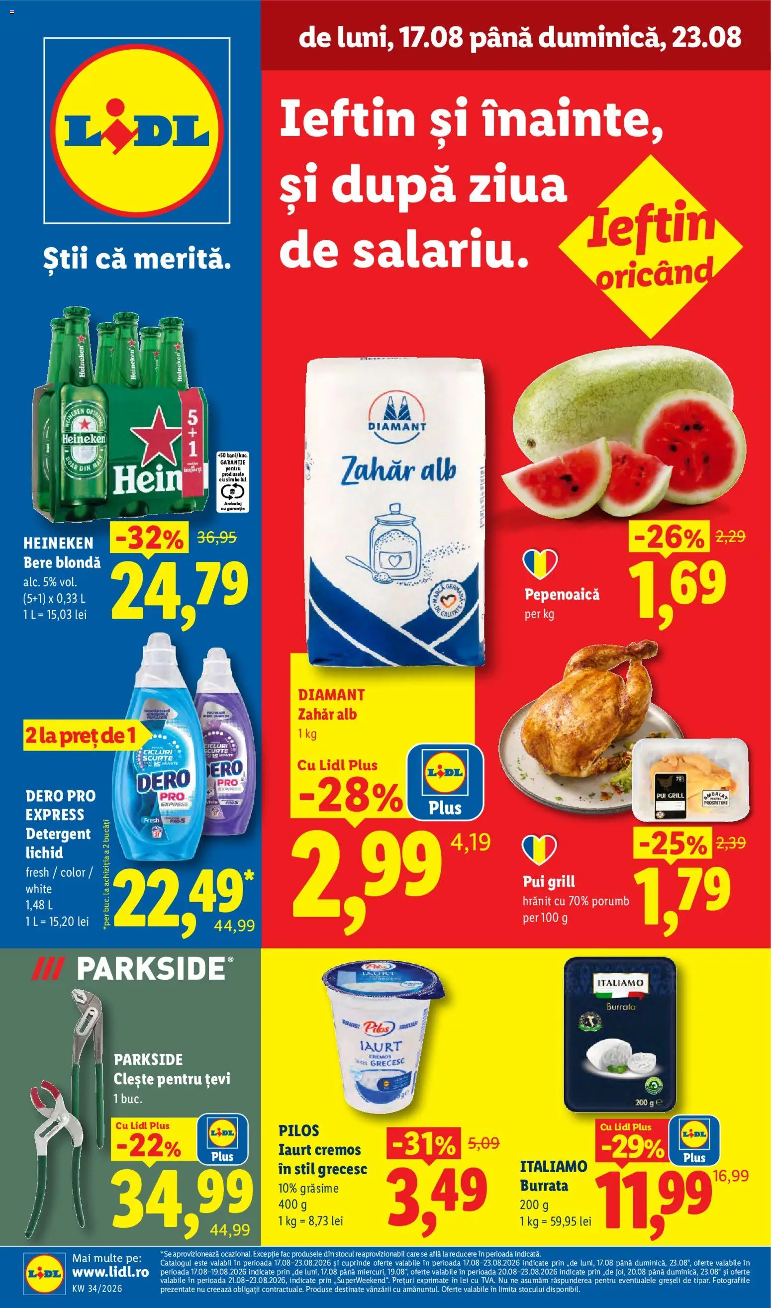 Noul catalog Lidl – valabil de la 17.08.2026 | Pagină: 1 | Produse: Pilos, Parkside, Detergent, Italiamo