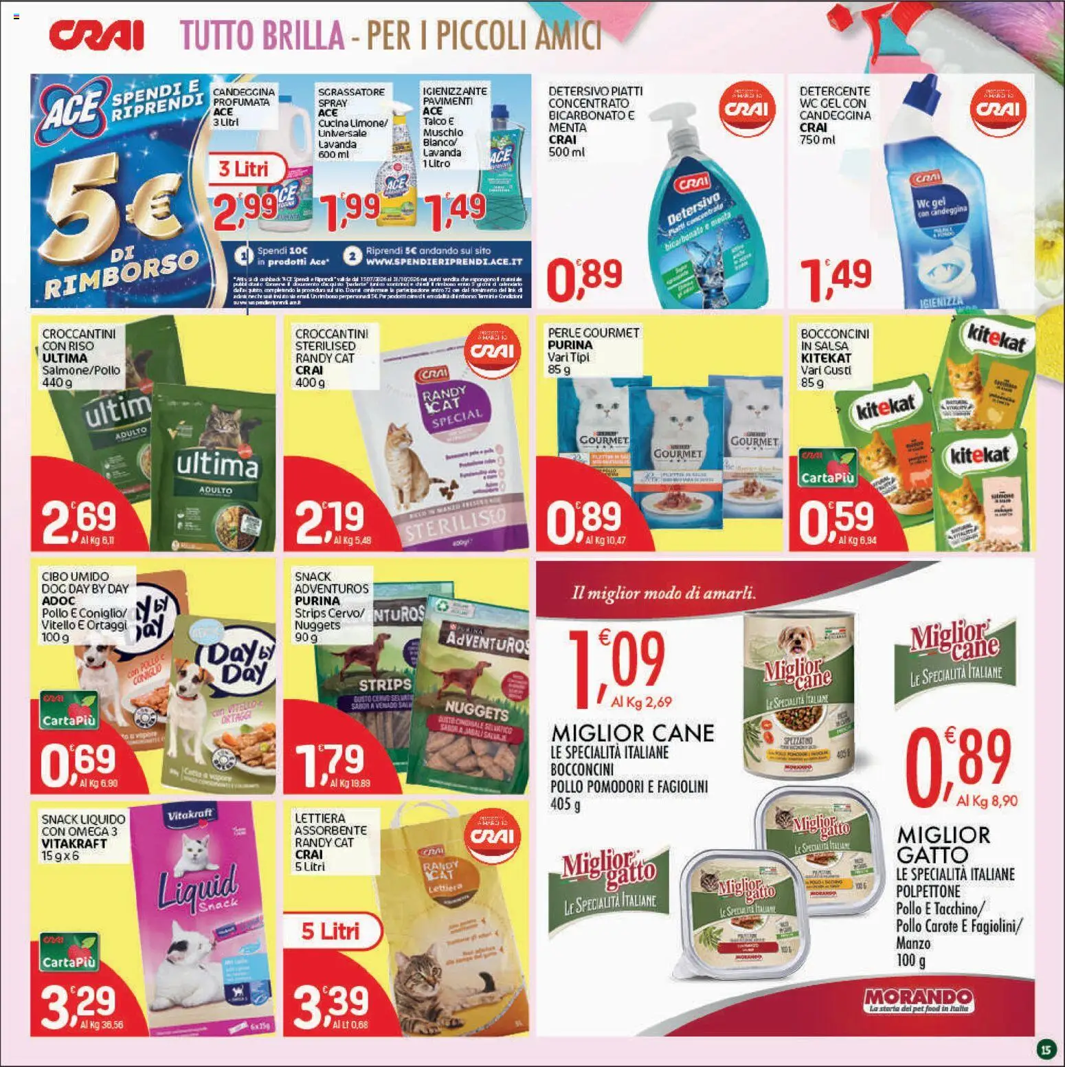 Volantino CRAI del 06/08/2026 | Pagina: 15 | Prodotti: Piatti, Sgrassatore, Coniglio, Omega 3