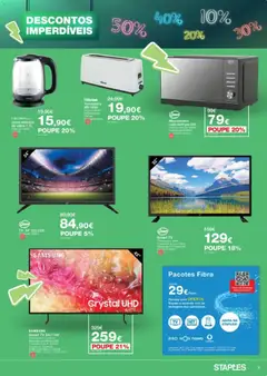 Pré-visualização Staples Descontos Imperdíveis válido de 15.06.2026 | Página: 3 | Produtos: Audio, Torradeira, Microondas