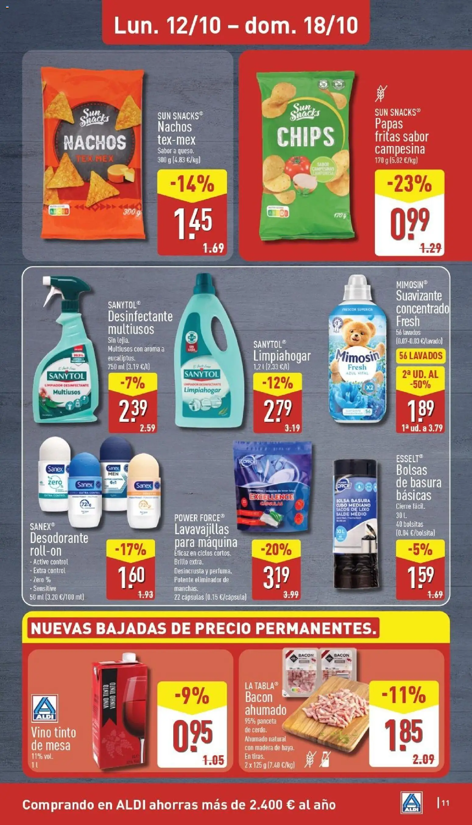 Aldi folleto Canarias │ válido desde el 12/10/2026 | Página: 11 | Productos: Vino tinto, Bolsas de basura, Papas fritas, Mesa