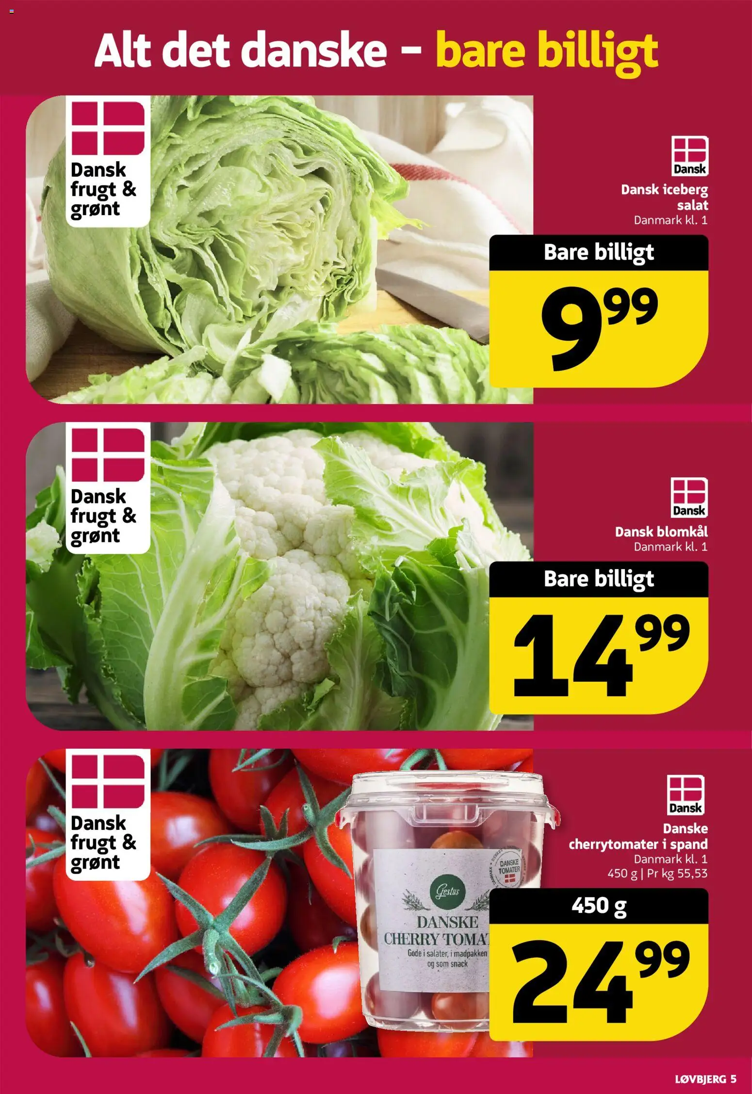 Løvbjerg tilbudsavis – gyldig fra 14/08/2026 | Side: 5 | Produkter: Tomater, Cherry, Cherrytomater, Søm