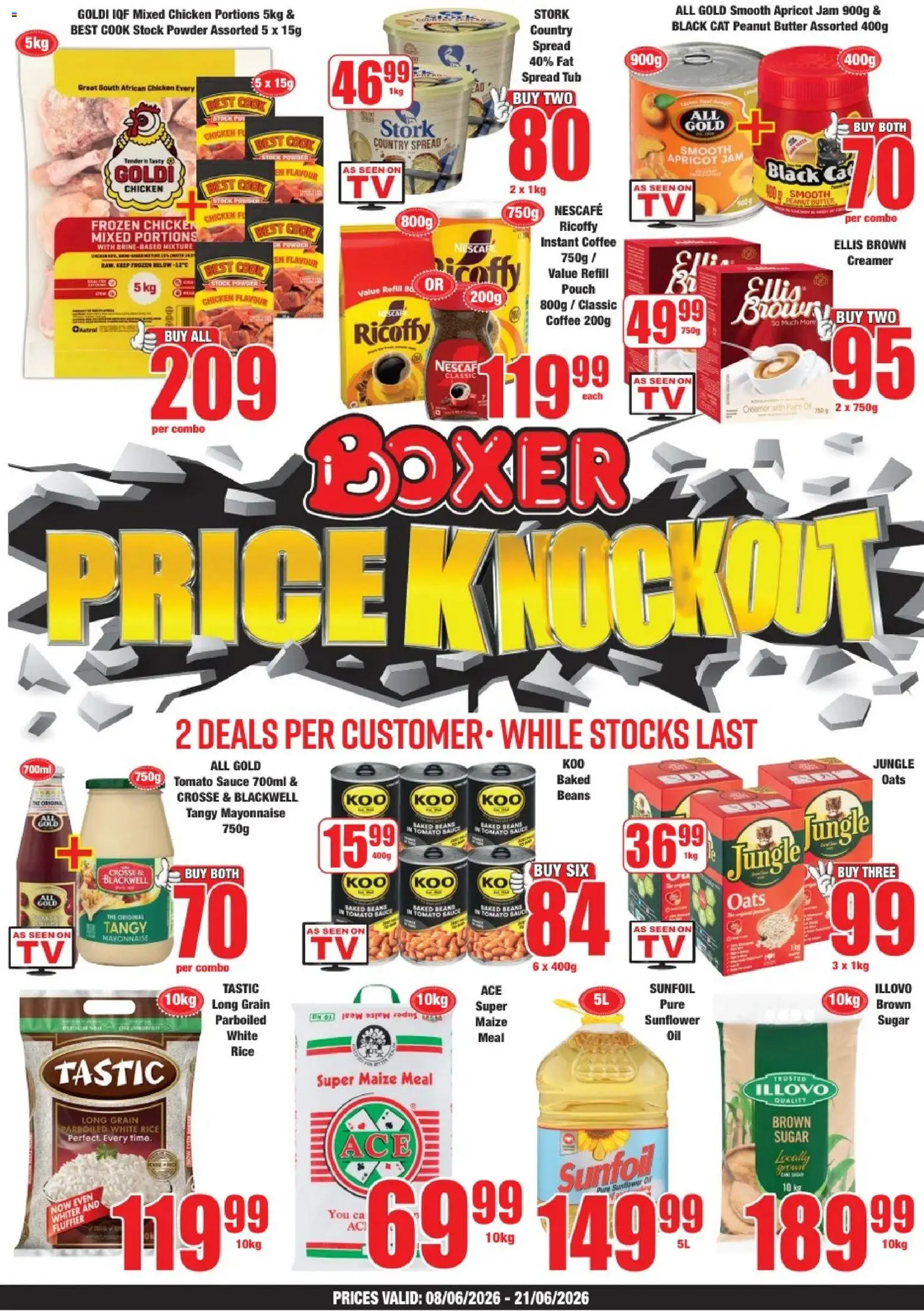 New Boxer catalogue – valid from 08.06.2026 | Page: 1 | Products: Butter, Oats, Creamer, Stock