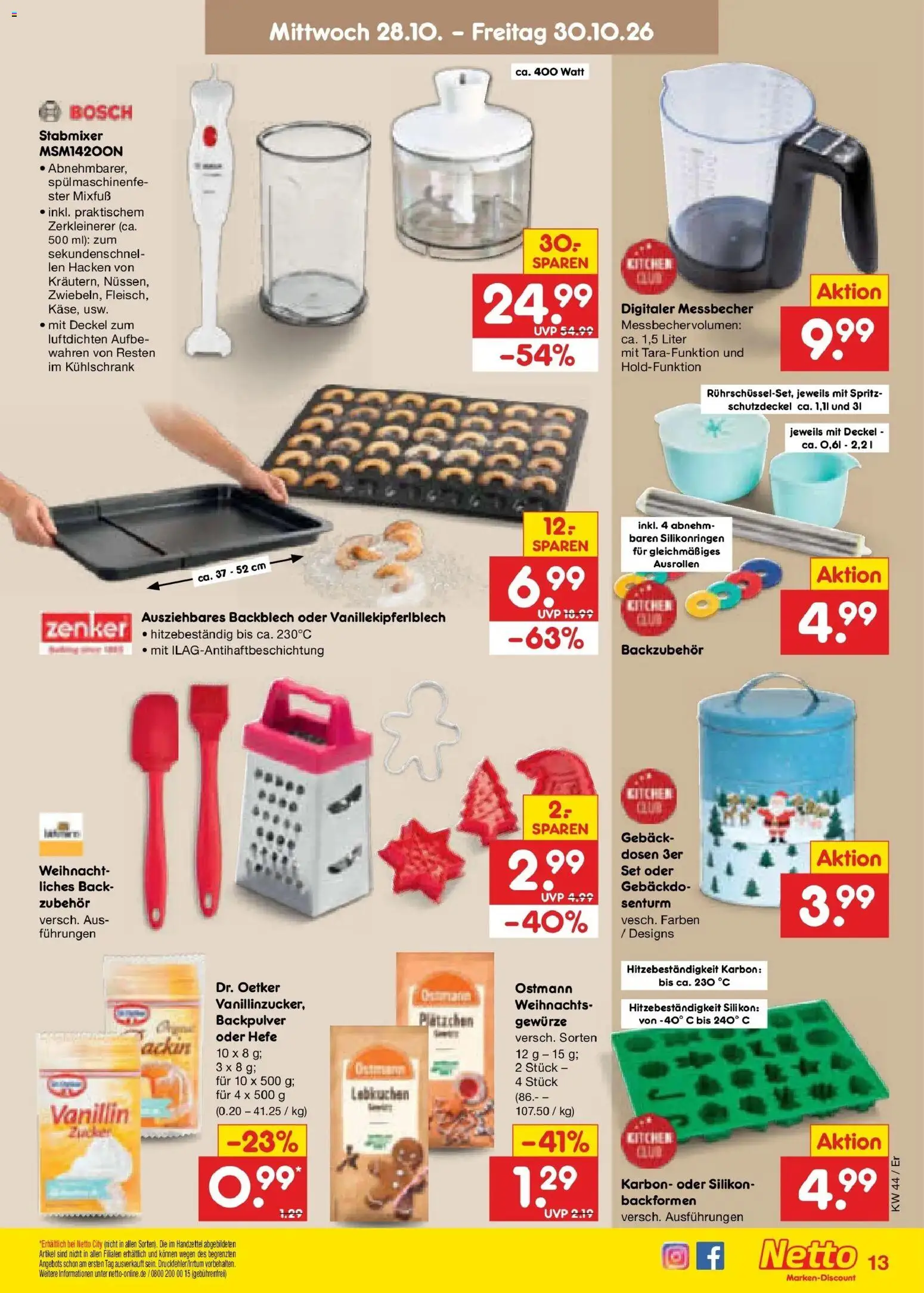 Netto Marken-Discount Prospekt Weimar – gültig ab 26.10.2026 | Seite: 49 | Produkte: Bosch, Kühlschrank, Gewürze, Stabmixer