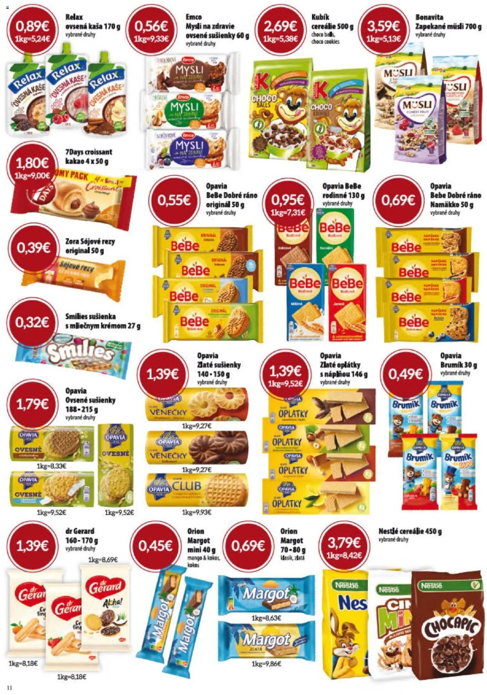 Nové KARMEN CBA akcie – leták je platný od 04.06.2026 | Strana: 11 | Produkty: Croissant, Chocapic, Cereálie, Mango