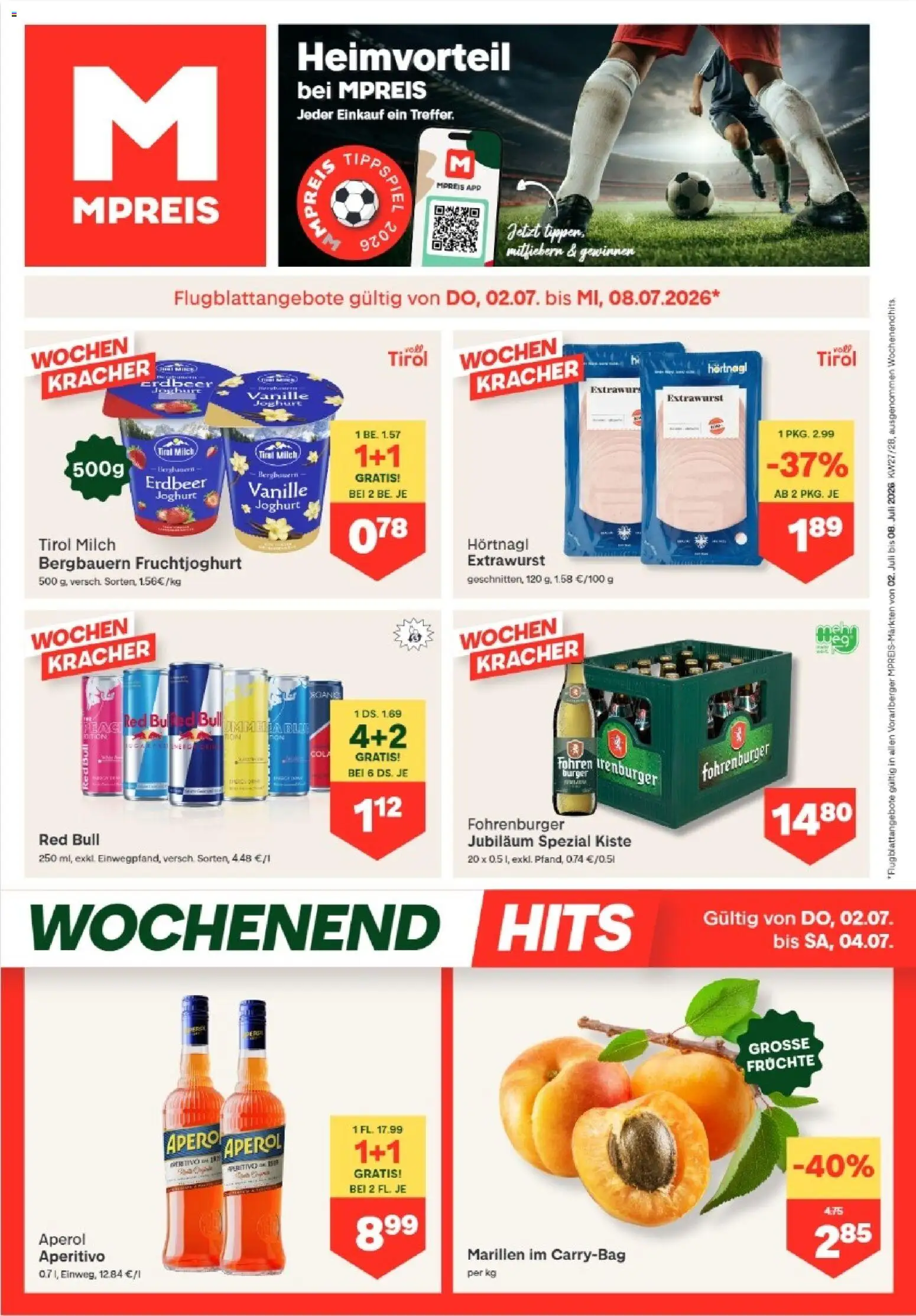 MPREIS Hohenems gültig ab 02.07.2026 | Seite: 1 | Produkte: Milch, Joghurt