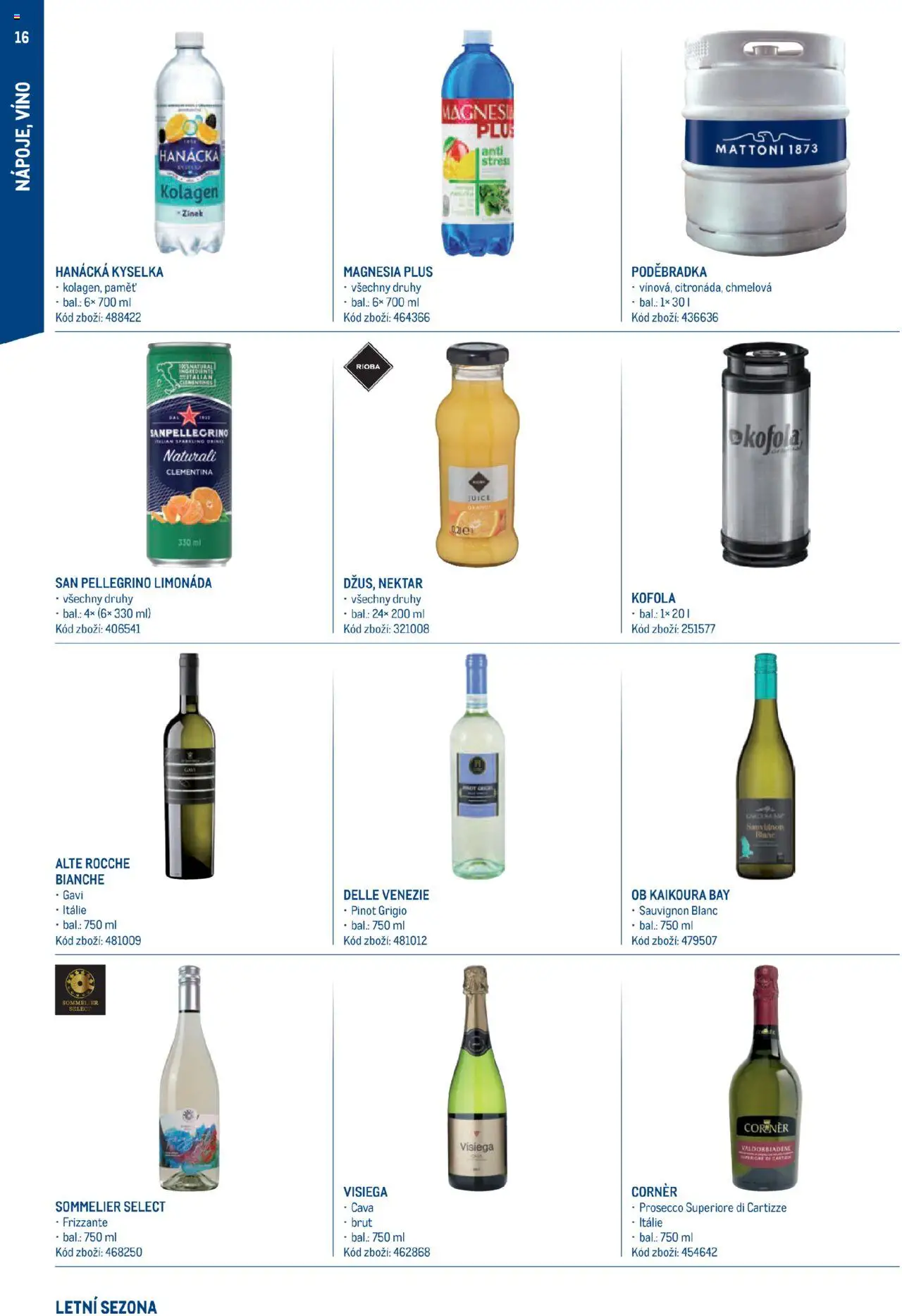 Makro leták - Letní sezona od 17.07.2025 | Strana: 16 | Produkty: Prosecco, Limonáda, Frizzante, Poděbradka