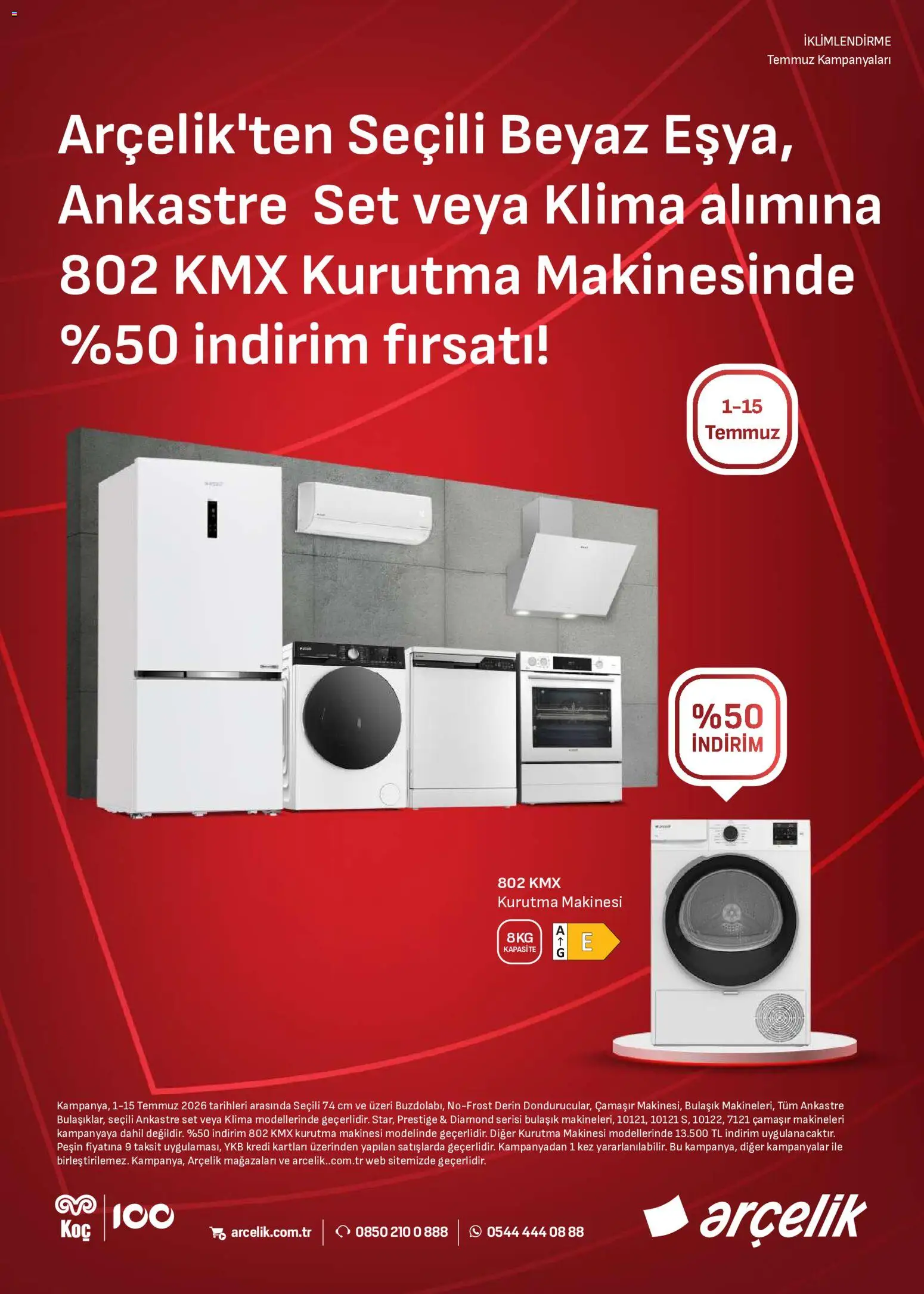 Arçelik - İklimlendirme Kataloğu - 01 Temmuz 2026 tarihinden itibaren geçerlidir | Sayfa: 1 | Ürünler: Kurutma makinesi, Klima