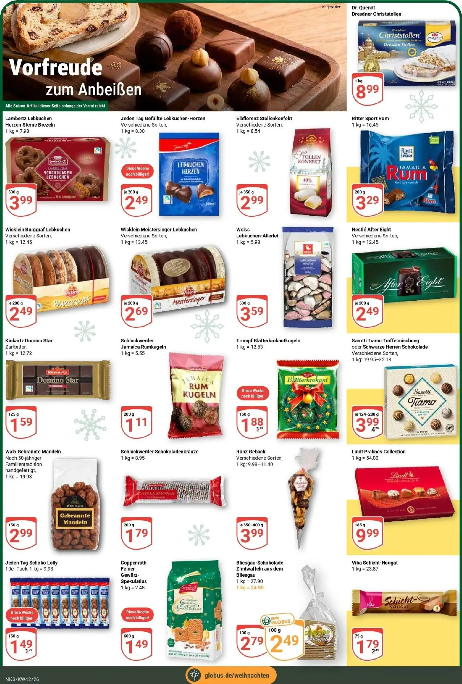 Globus Prospekt Neunkirchen (ab 12.10.2026) » Angebote online | Seite: 7 | Produkte: Rum, Ritter sport, Mandeln, Lindt