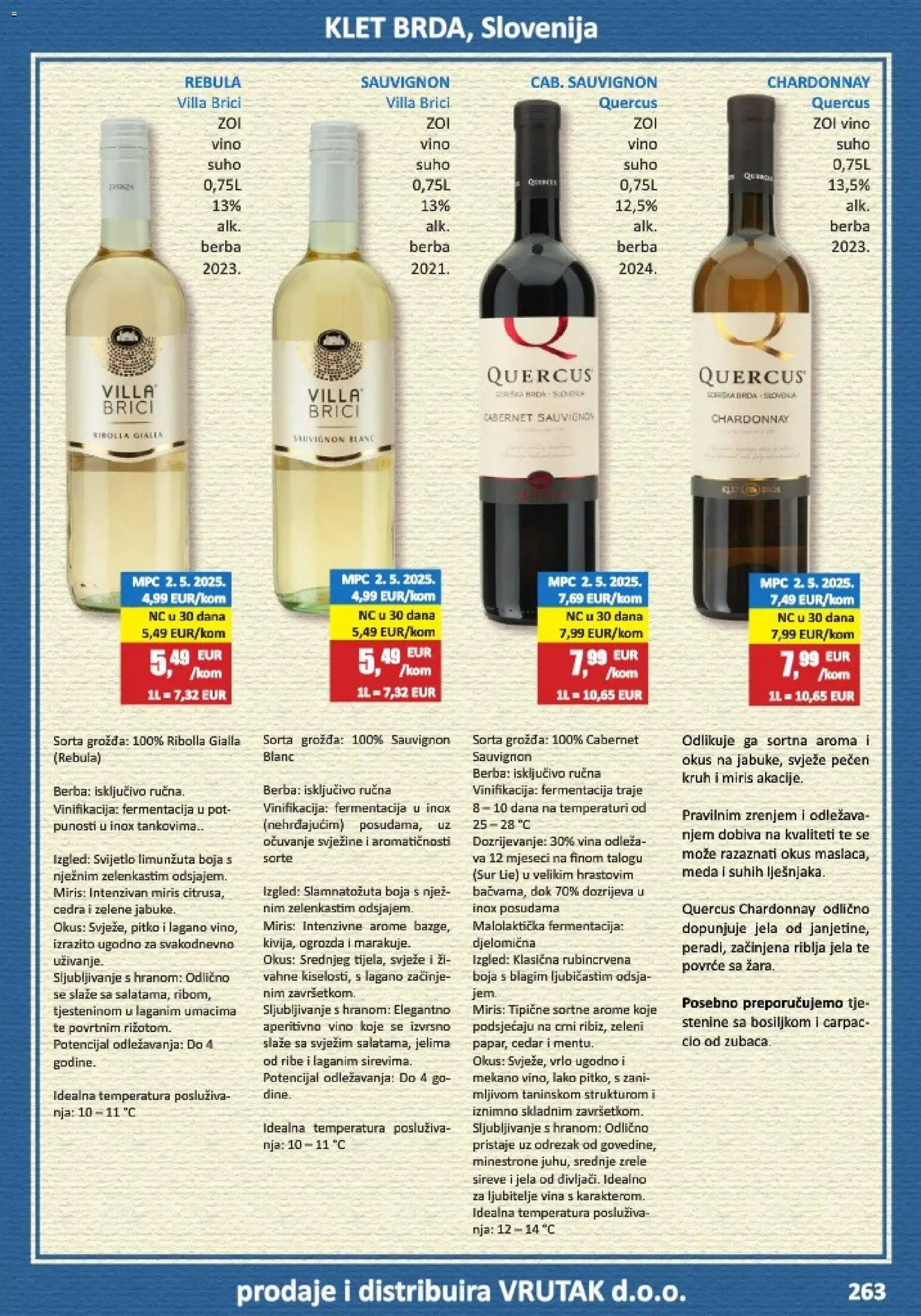 Vrutak katalog | vrijedi od 01.11.2025 | Stranica: 263 | Proizvodi: Kruh, Vino, Povrće, Cabernet sauvignon