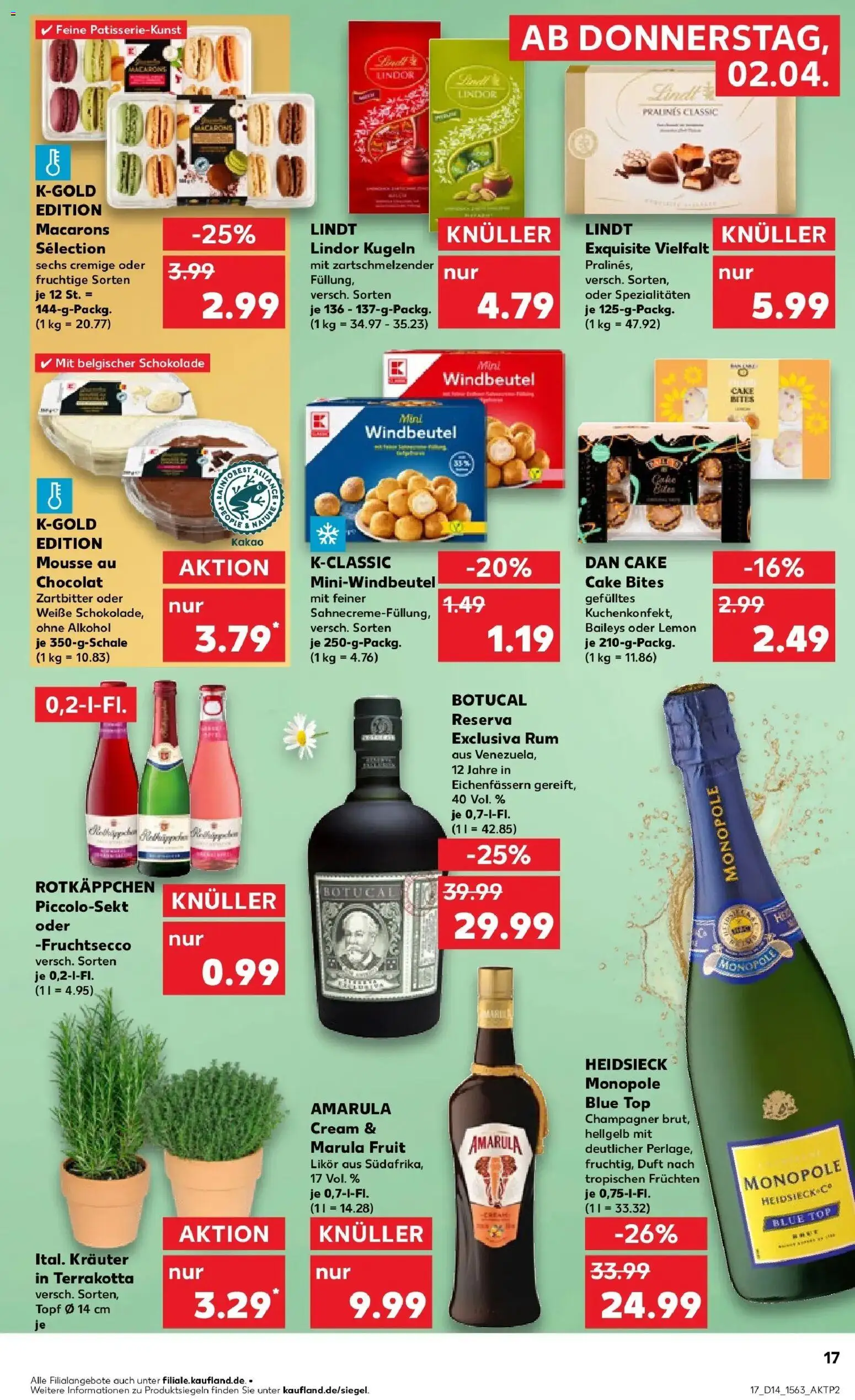 Kaufland Prospekt Flensburg	 – gültig ab 02.04.2026 | Seite: 17 | Produkte: Schokolade, Fruchtsecco, Rotkäppchen, Lindt
